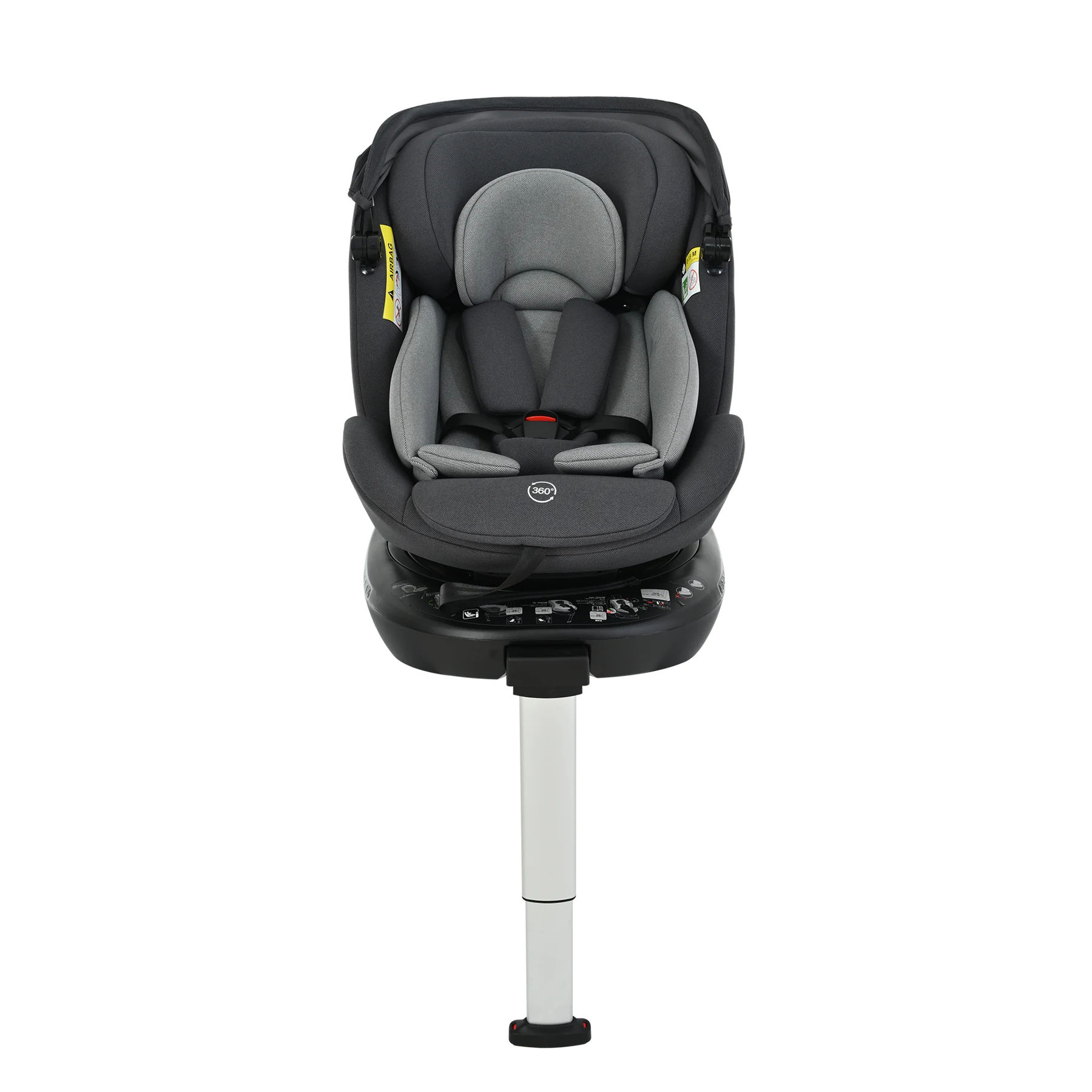 【サポートレッグ】新安全基準R129適合 チャイルドシート ISOFIX 360度回転 0-12歳頃 40~150cm 超広いサンシェード ジュニアシート 長く使える 洗える 取付簡単 キッズシート ベビーシート 出産祝い【ダークグレー+グレー】