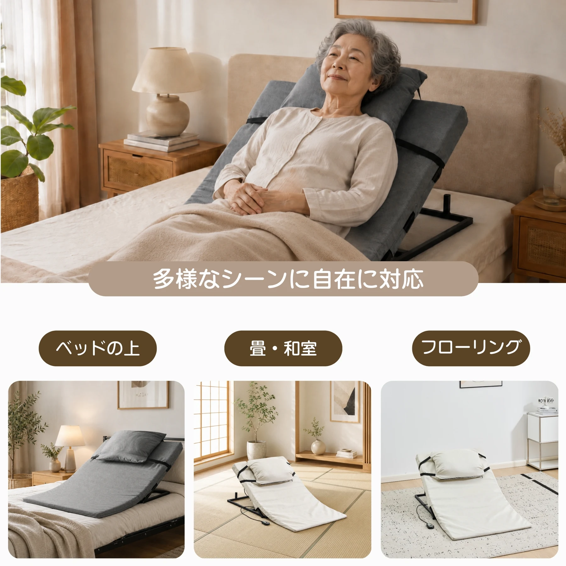 75*125cm 電動マット サイズ 電動リクライニングマット 電動ベッド 折りたたみベッド 電動 リクライニングベッド 2°~70°角度調整 ベッド シングル 無段階 家庭用 組立簡単 高さ調節 角度調整