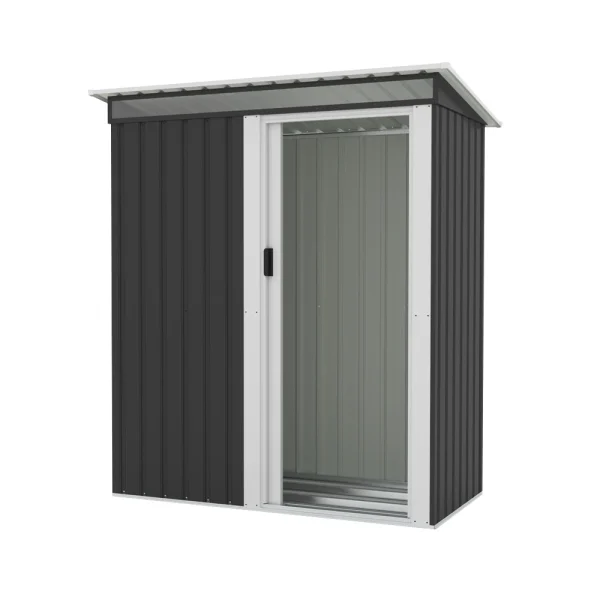 【 棚なし】ブラック+ホワイト　物置 屋外 大型 倉庫 大型物置 戸外収納庫 物置 防水/耐侯 収納可能 ガーデン/庭/田畑/農場 頑丈 大容量 スチール　引き戸　補強フレーム付き　窓付き　床なし