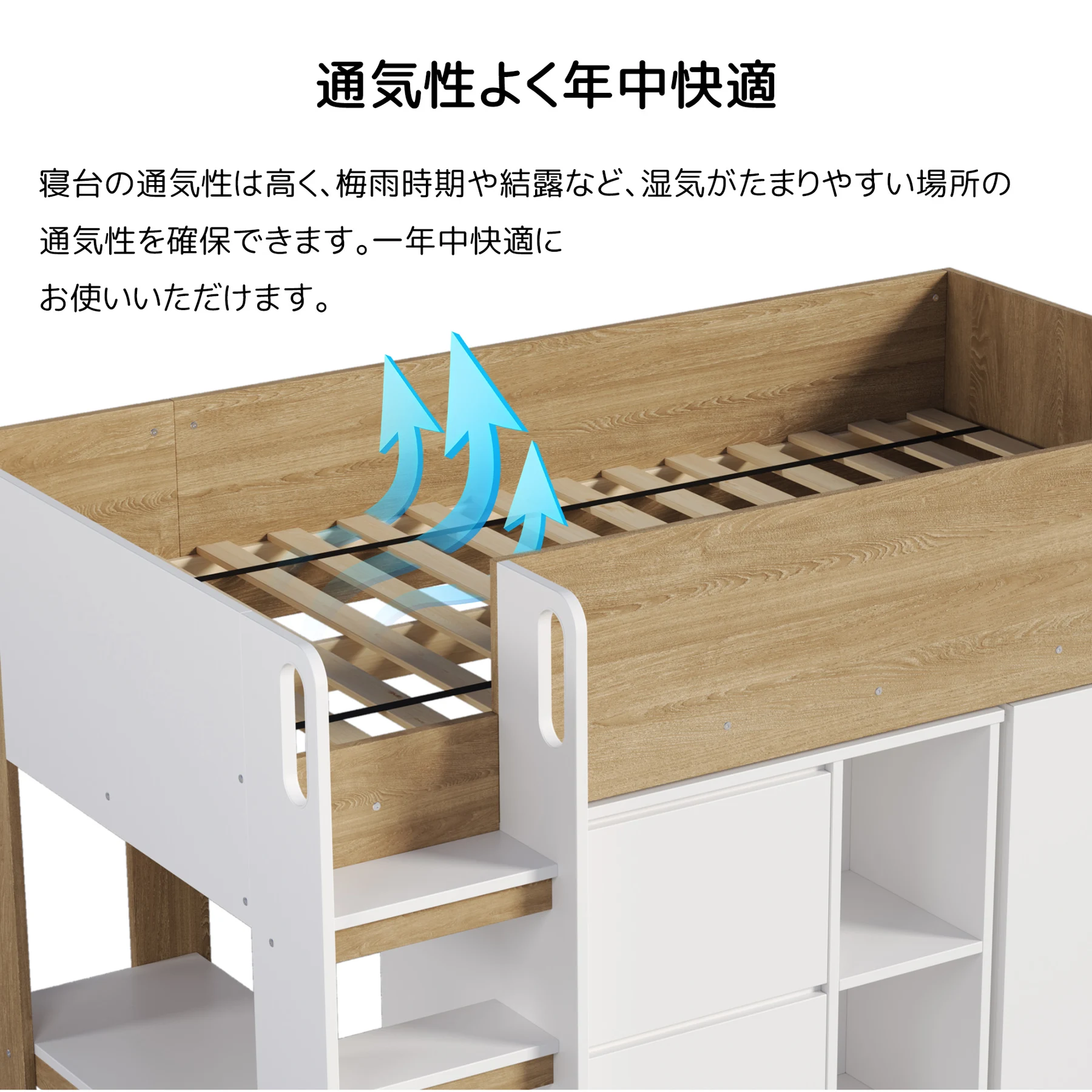 【3梱包】システムベッド 3点セット 分離可能 高さ120cm シングル デスクベッド ロータイプ ハシゴ 学習机 すのこ キャビネット 収納棚 引き出し システムベッドデスク 本棚 収納 ブックシェルフ ロフト ベッドロフトシステムベッド セット 木製ベッド 子供部屋 大人