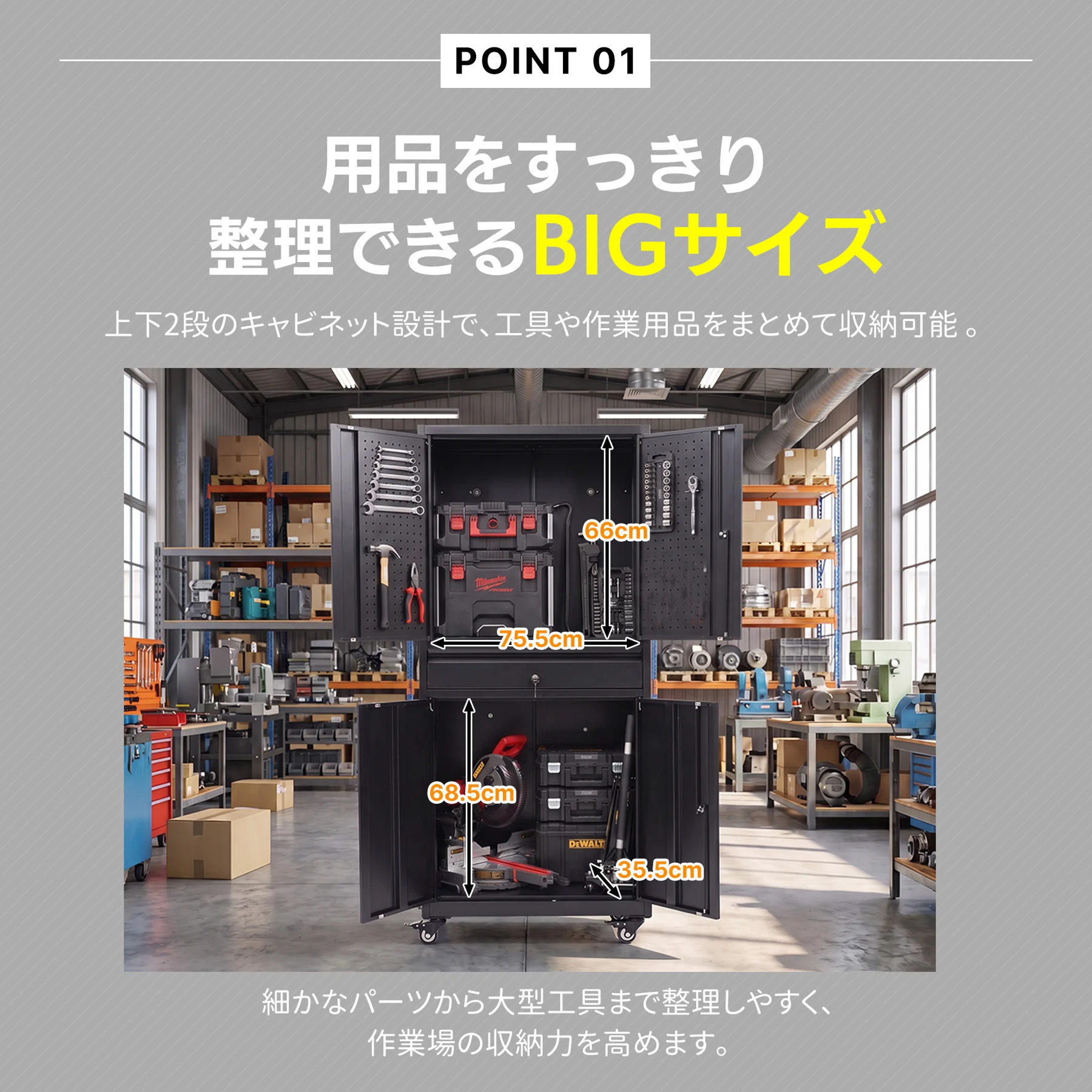 ツールキャビネット ロッカー 大型倉庫 ツールワゴン ツールカート 耐荷重150kg W76cm×D38cm×H170cm工具カート ロールキャビネット スチール ローラーキャビネット DIY 有孔ボード付き 鍵付き キャスター付き ロック付き 新作