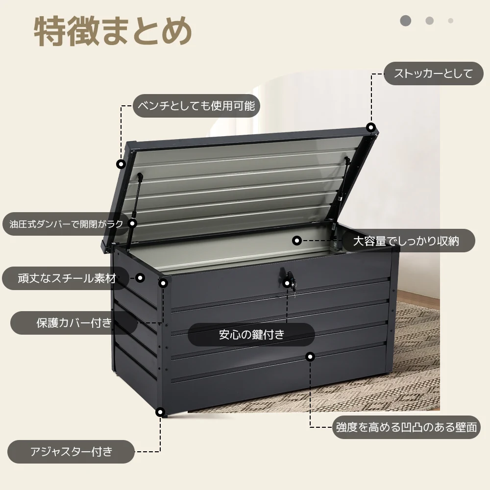 【 ブラック】物置 屋外 収納ボックス 収納庫 小型 置き配 ストッカー 物置 屋外収納庫 ゴミ箱 ボックス 大容量 収納ケース 鍵付き