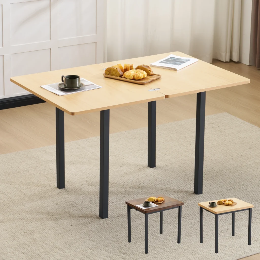 【テーブル単品】ダイニングテーブル 天板が広げる 幅75-120ｃｍ 昇長式テーブル 作業用 デスク テーブル センターテーブル リビングテーブル コンパクト 多用途 　収納便利　組立て簡単　コンパクト　木目調
