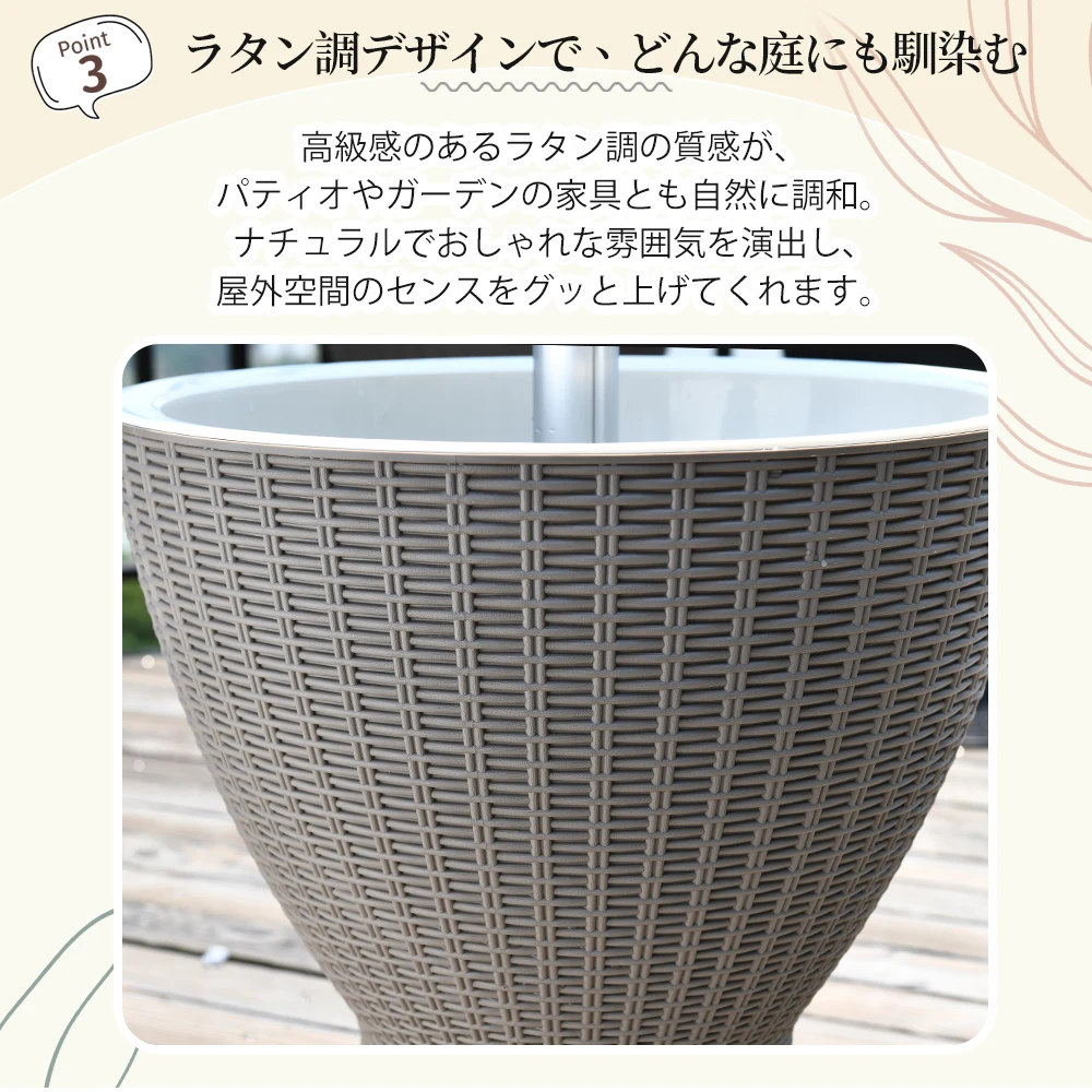 ガーデンテーブル クーラーボックス付き 昇降式 高さ調節可能 ドリンク収納 ベランダ 庭 アウトドア サイドテーブル バーテーブル おしゃれ パーティー