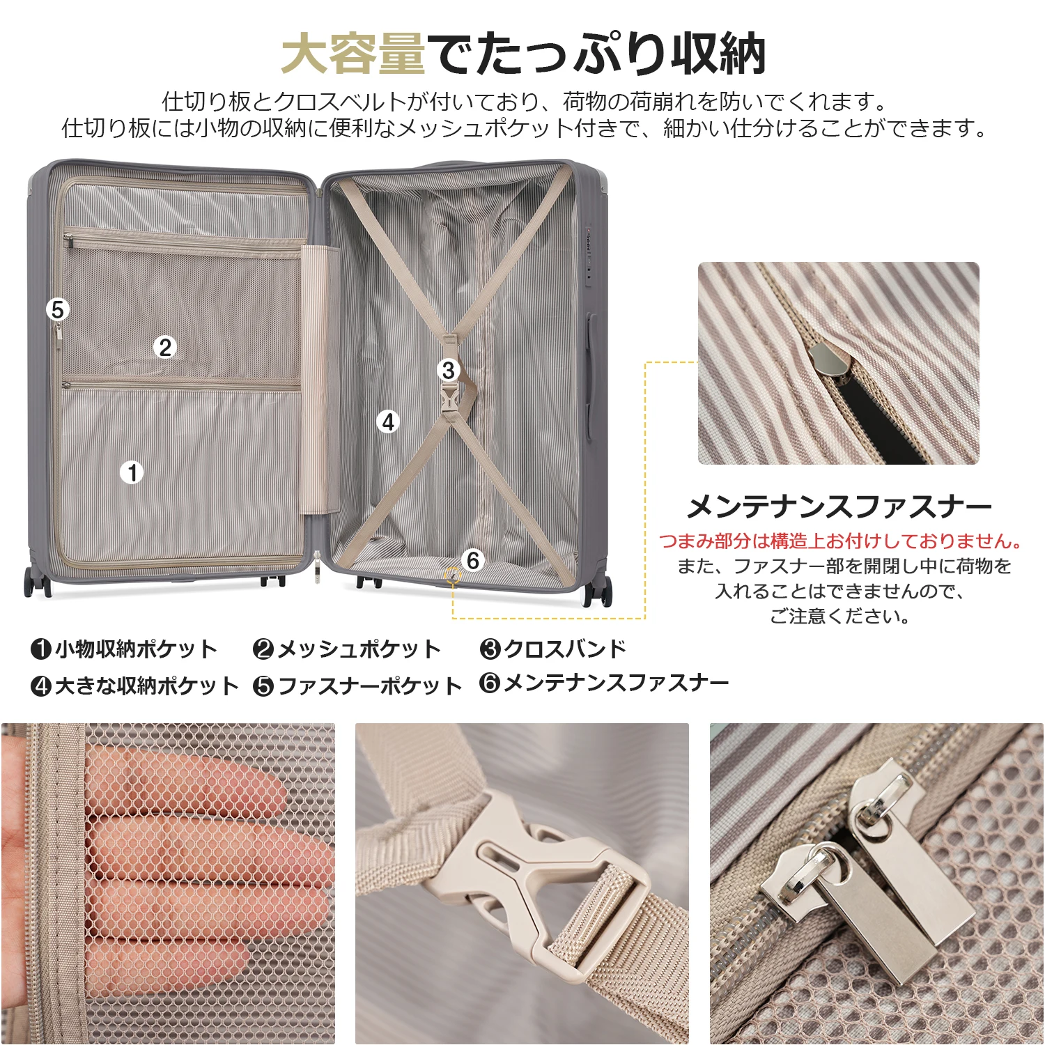 スーツケース Mサイズ キャリーケース キャリーバッグ Mサイズ ストッパー付き アルミコーナーパッド 3日~7日 大容量超軽量 軽い おしゃれ かわいいダブルキャスター 中型 suitcase