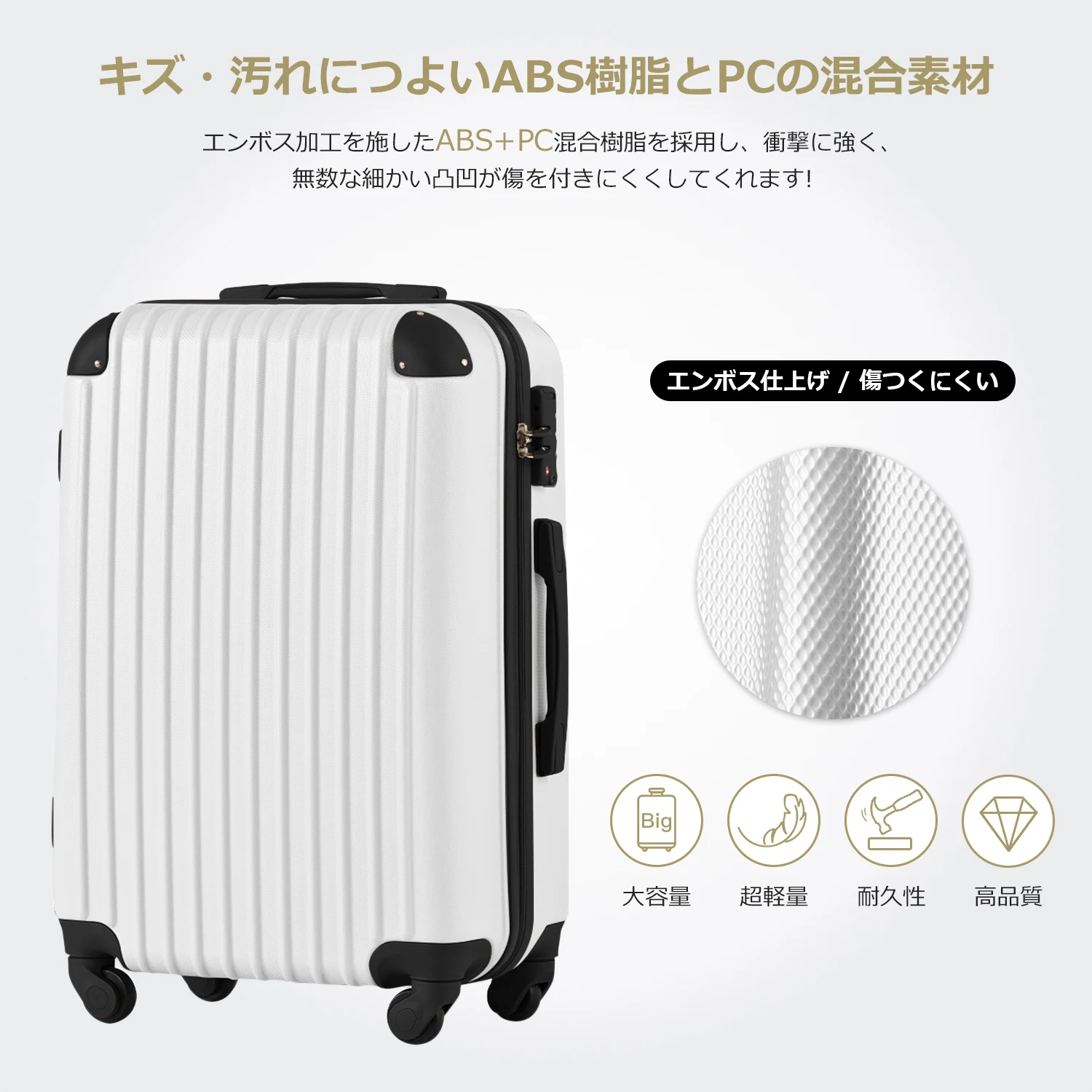 Mサイズ スーツケース キャリーバッグ キャリーケース 超軽量 TSAロック搭載 4日-7日 中型