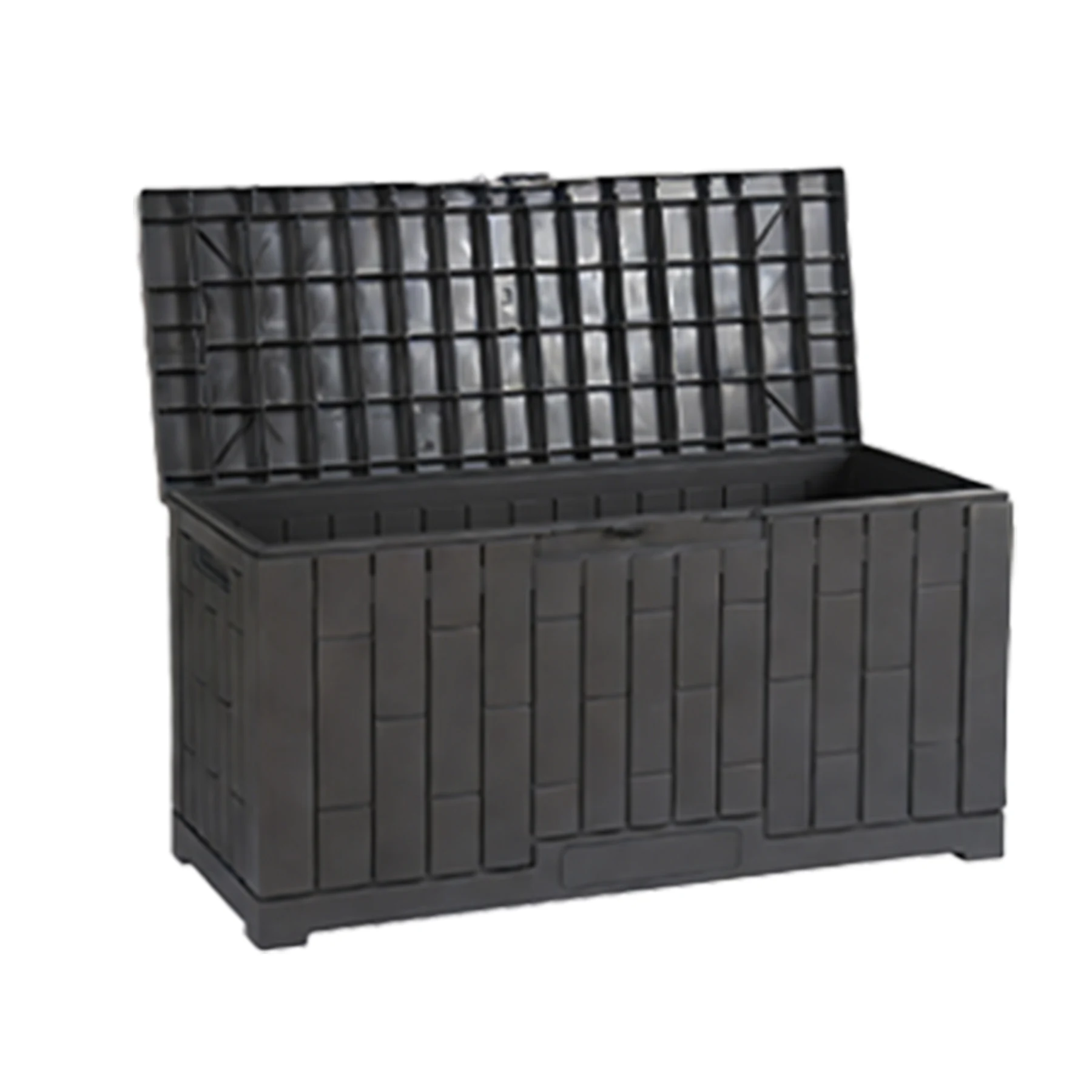 【グレー 120L 45*54*56cm】戸外収納庫 レンガ調 収納ボックス 置き配 ゴミ箱 小型 屋外 ストッカー 防水/耐侯 収納可能 ガーデン/庭/ベランダ 頑丈