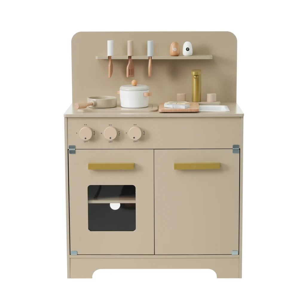 おままごと キッチン 木製 調理器具付き ままごとセット 誕生日 台所 知育玩具 子供用 子供 収納 まねっこ コンロミニキッチン おもちゃキッチン キッズ ベビー 【グレーピンク】