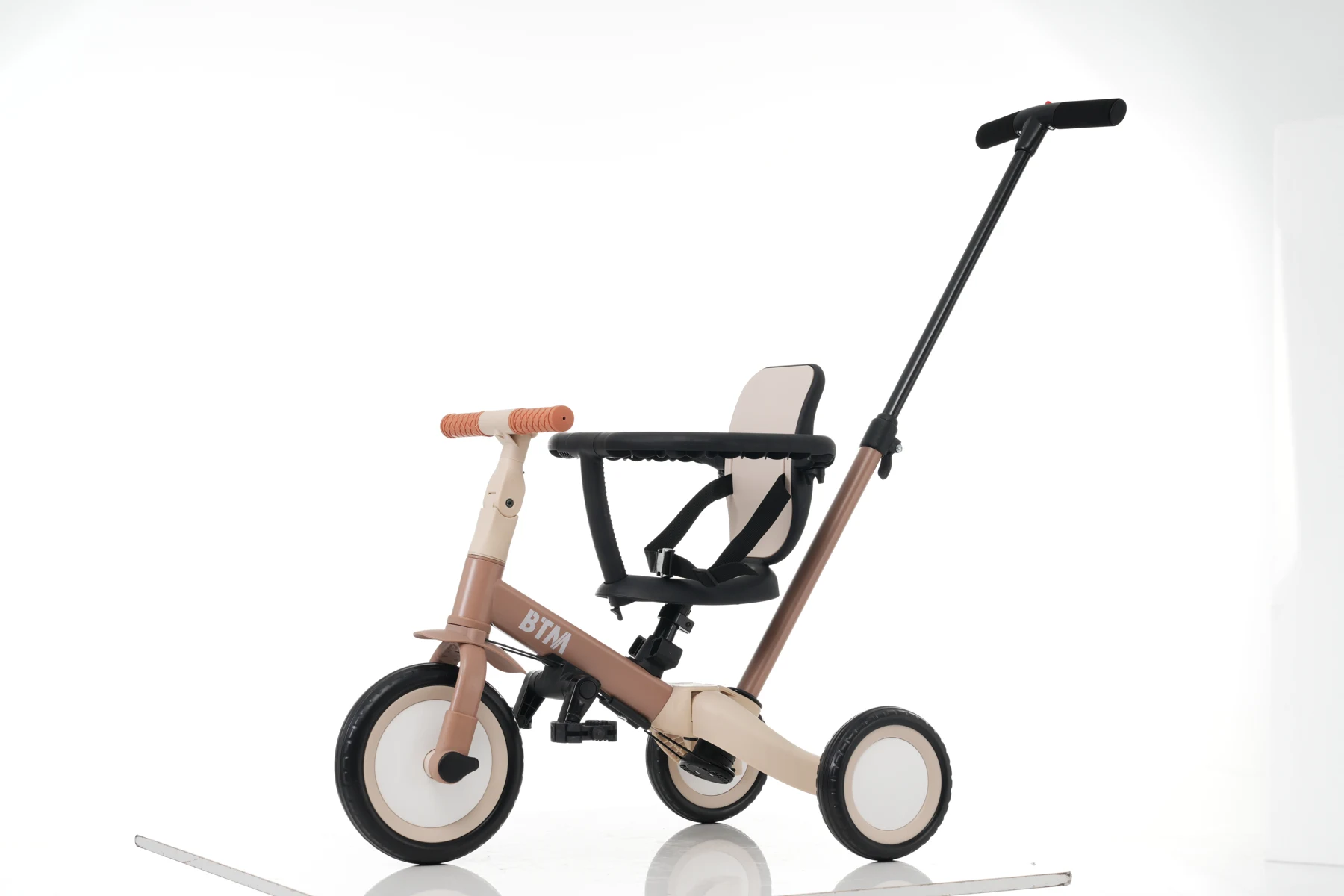 【ブルー】子供用三輪車 5in1 自転車 オリジナル 押し棒付き 安全バー付き サンシェード付き