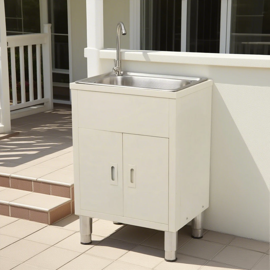 ホワイト 流し台 屋外 ステンレス 水栓付 蛇口付き シンク アウトドア 幅広 水栓付き キッチン 屋外用 ステンレス流し台 ステンレスキッチン キャンプ バーベキュー ガーデンシンク 屋外シンク 屋外流し台 簡易流し台 洗い場