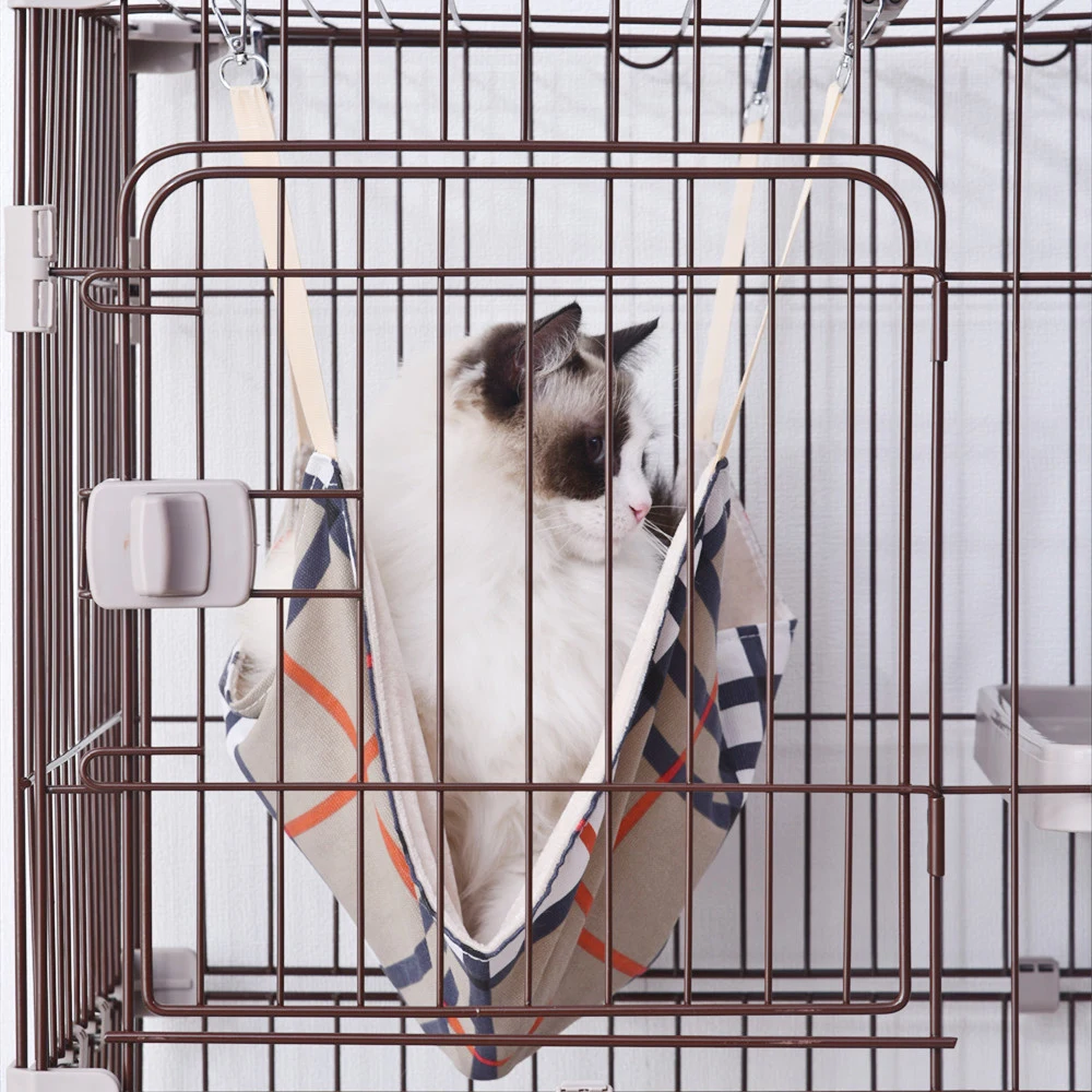 猫 ケージ キャットケージ ペットケージ キャスター付 猫ゲージ 大型 多頭飼い ネコドア キャットハウス 1段2段3段可能 留守番 保護 脱走防止 おしゃれ (3段,ブラウン)