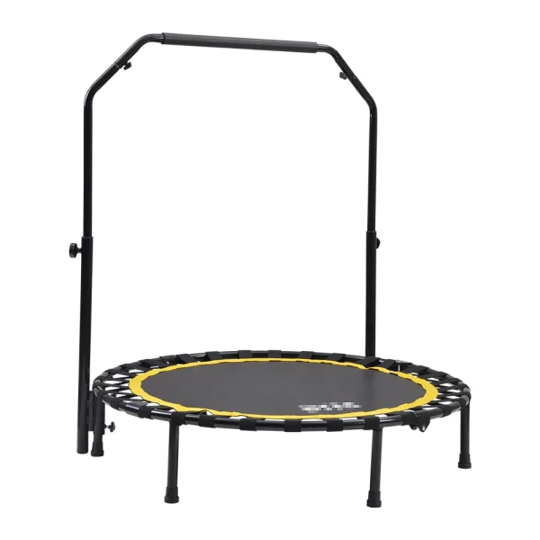 補助手すり付き トランポリン 耐荷重110kg 102cm ゴム ダイエット器具 健康器具 折りたたみ おもちゃ エクササイズ フィットネス 室内運動 あそび 家庭用 子供用 大人用 有酸素運動