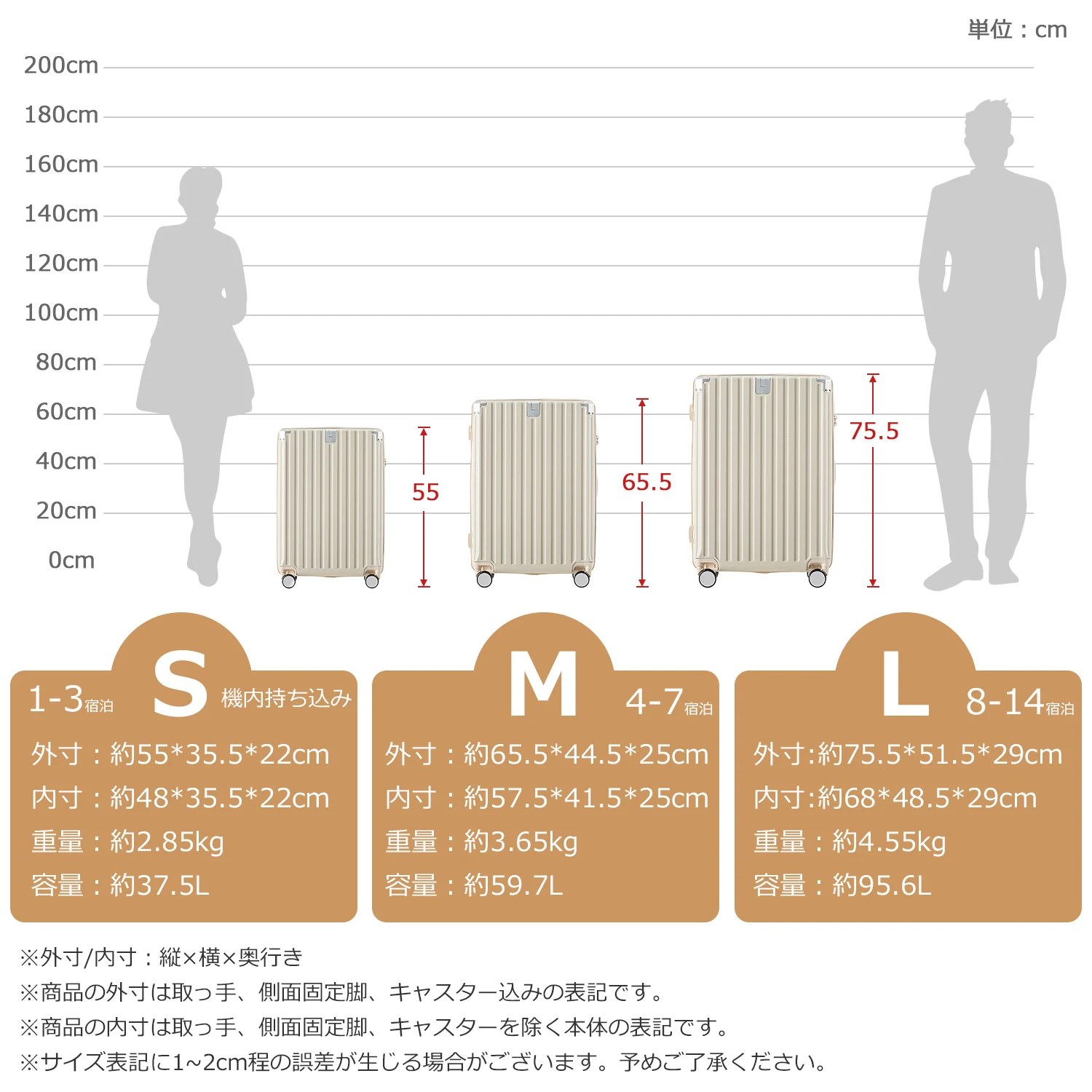 スーツケース Lサイズ キャリーケース キャリーバッグ Lサイズ ストッパー付き アルミコーナーパッド 7日~14日 大容量超軽量 軽い おしゃれ かわいいダブルキャスター 大型 ファスナー suitcase