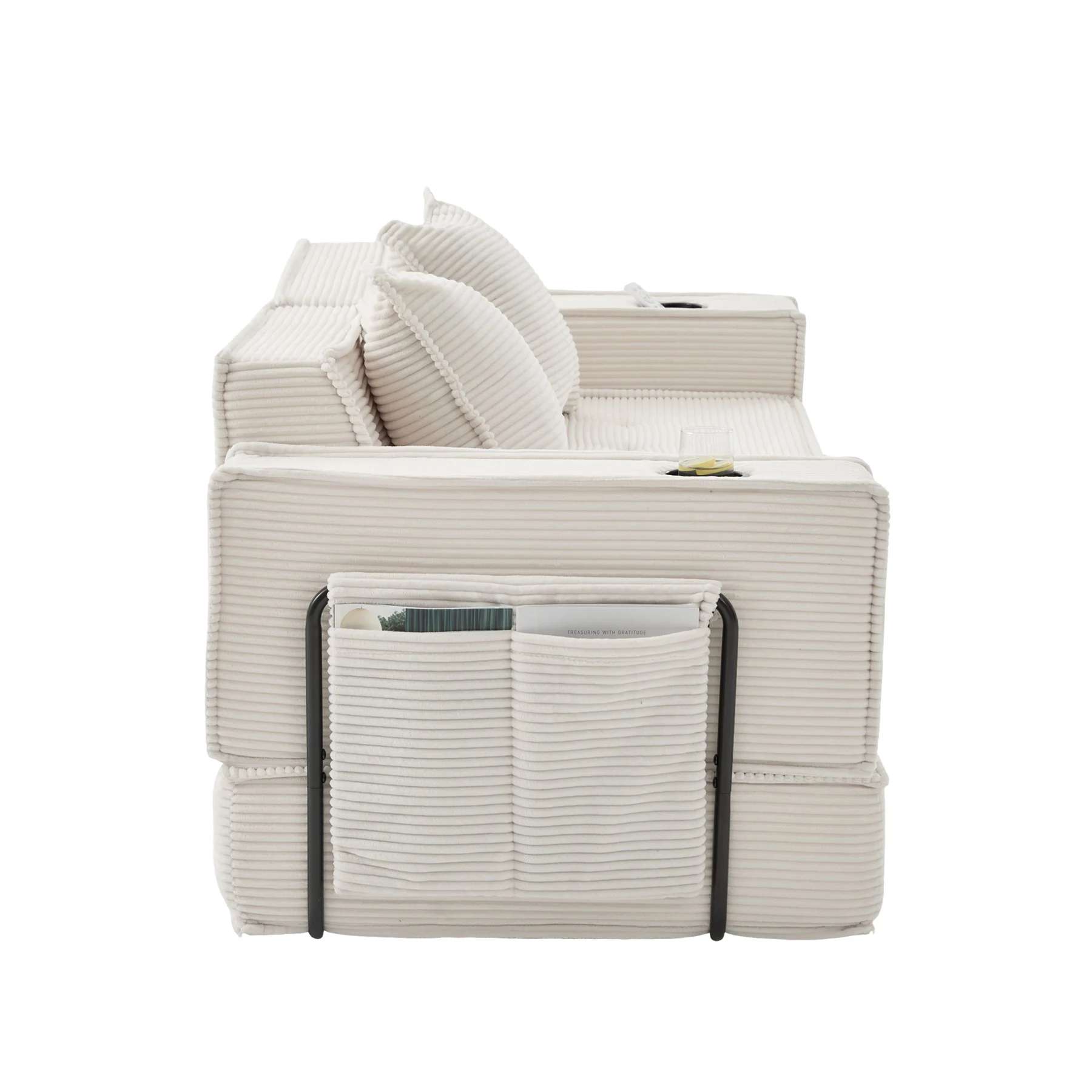 ソファーベッド 2人掛け 3人掛け 組み合わせ自由 模块式 ソファセット 収納付き カップホルダー付き クッション2個付 北欧 おしゃれ 完成品 組み立て不要 2P 省スペース 圧縮梱包