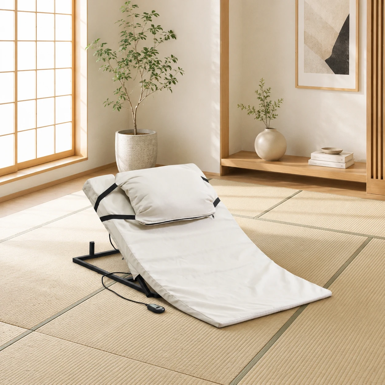 75*125cm 電動マット サイズ 電動リクライニングマット 電動ベッド 折りたたみベッド 電動 リクライニングベッド 2°~70°角度調整 ベッド シングル 無段階 家庭用 組立簡単 高さ調節 角度調整