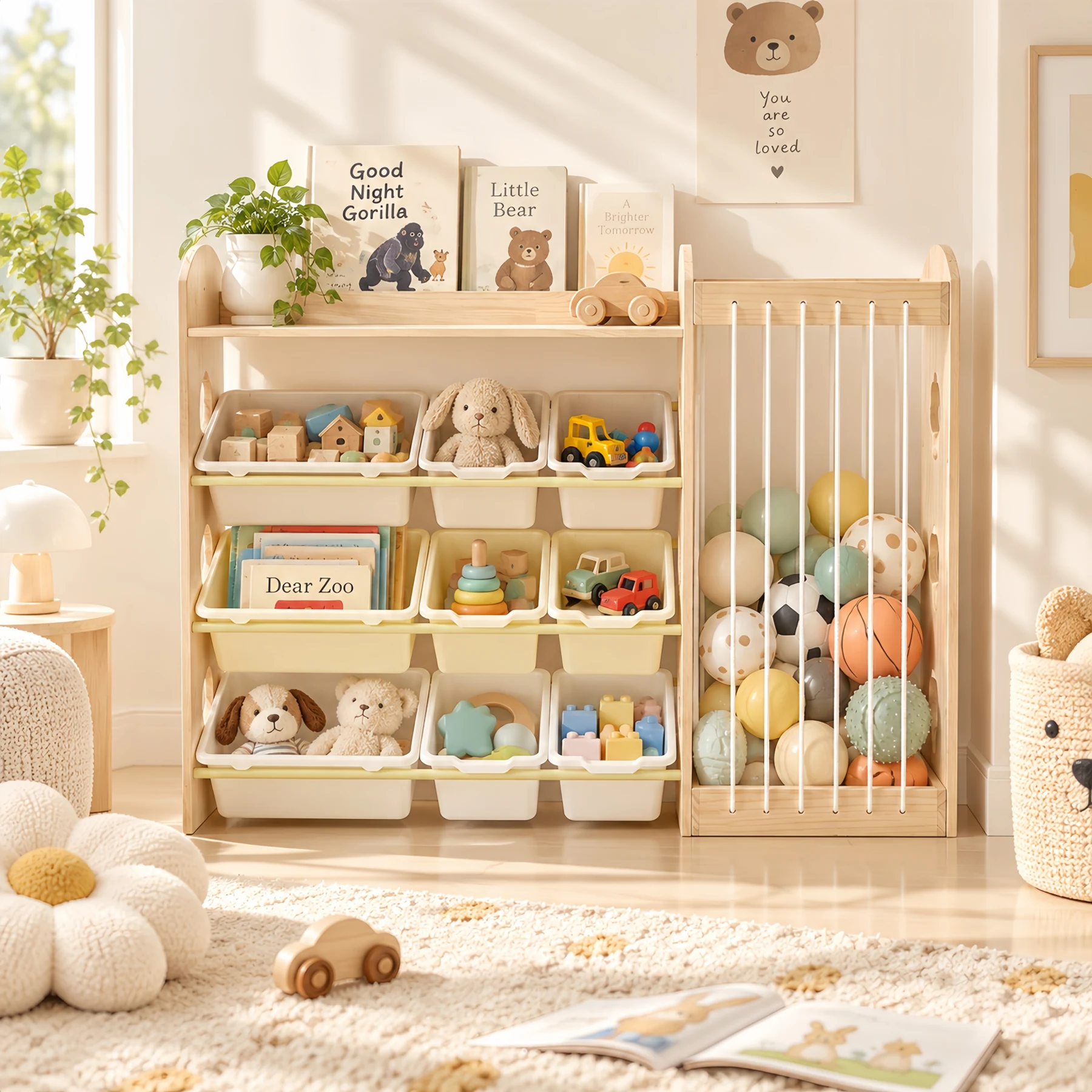 おもちゃ 収納 ラック 3段 棚 おもちゃ箱 おもちゃ収納3段ラック 絵本棚 スリム オモチャ収納 おしゃれ ワイドタイプ 大容量 組立簡単 こども キッズ 入学 入園 新生活 出産祝い 木製 紐付 プレゼント