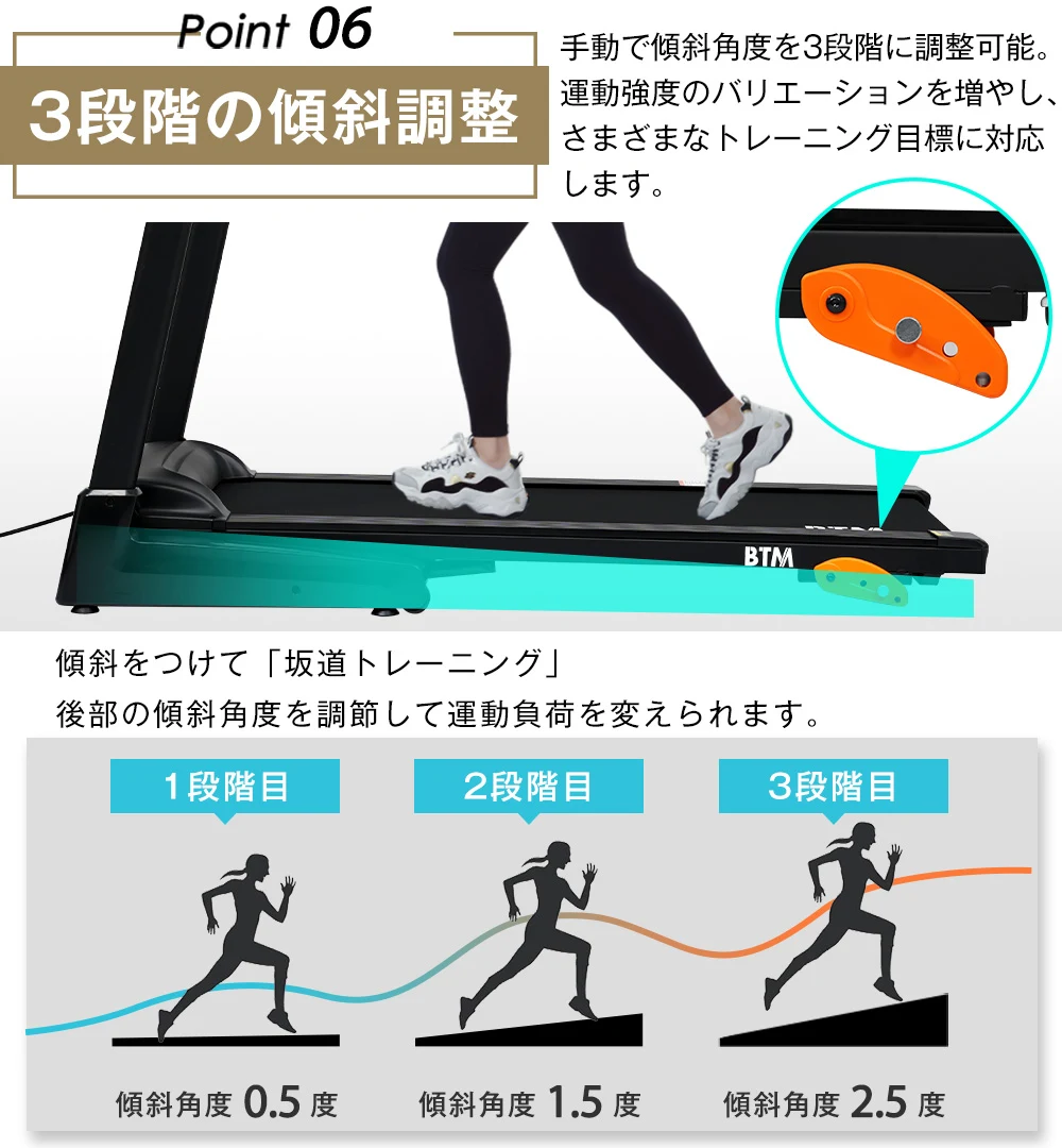 電動ランニングマシン ルームランナー MAX16km/h BTM フィットネスマシーン ダイエット器具 革新的ベルト
