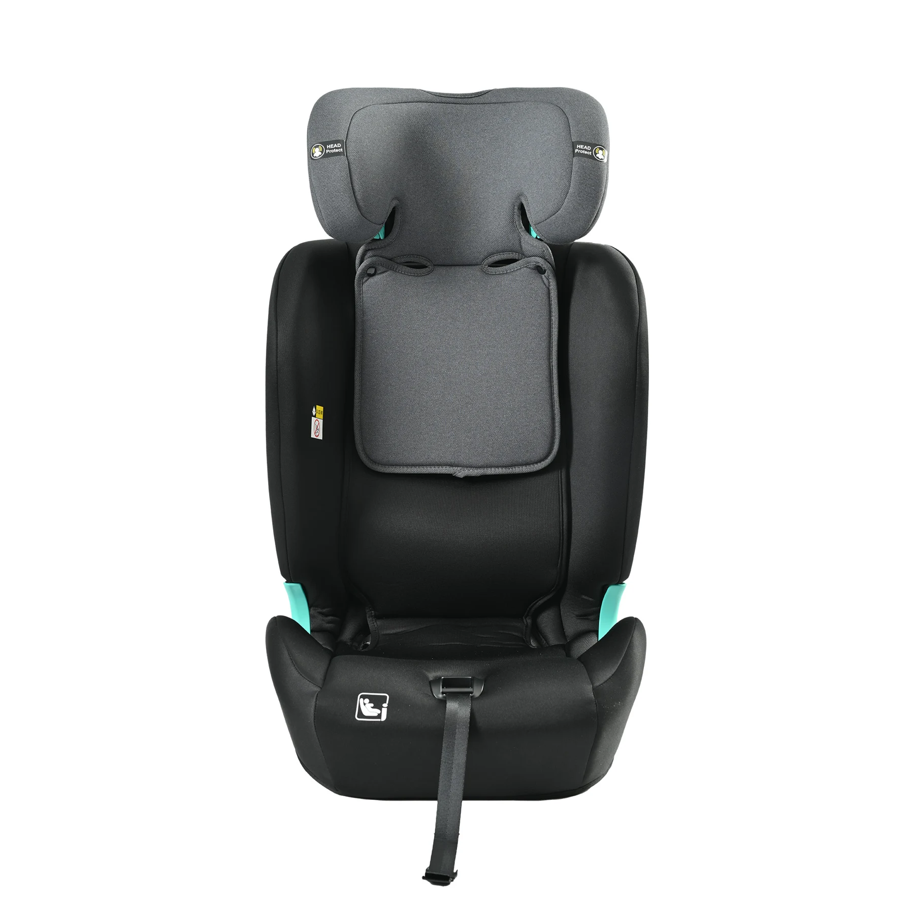 【トップテザー】安全基準R129 チャイルドシート ISOFIX 約15ヶ月~12歳 76~150cm ジュニアシート 調節可能 洗える ベビーシート 出産祝い 車【ブラック+ダークグレー】
