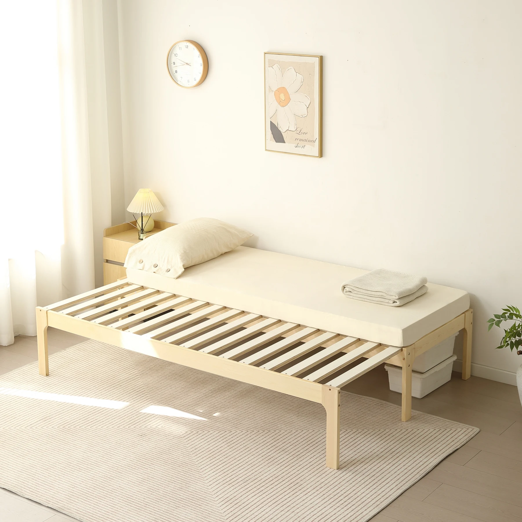【幅140cm】ソファベッド ディベッド 木製 伸長式ベッド ダブル D 2way パイン材 フレームのみ すのこ シングル セミシングル セミダブル SS~D