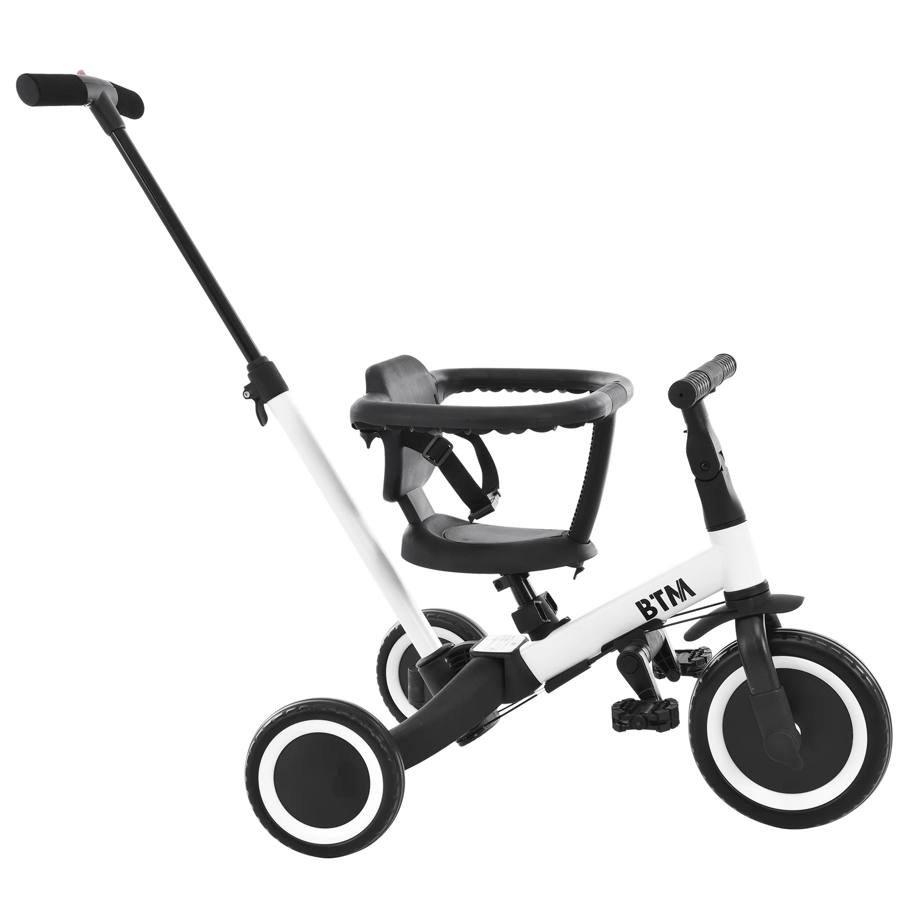 子供用三輪車 5in1(マットグリーン) 自転車 オリジナル 押し棒付き 安全バー付き キックボード