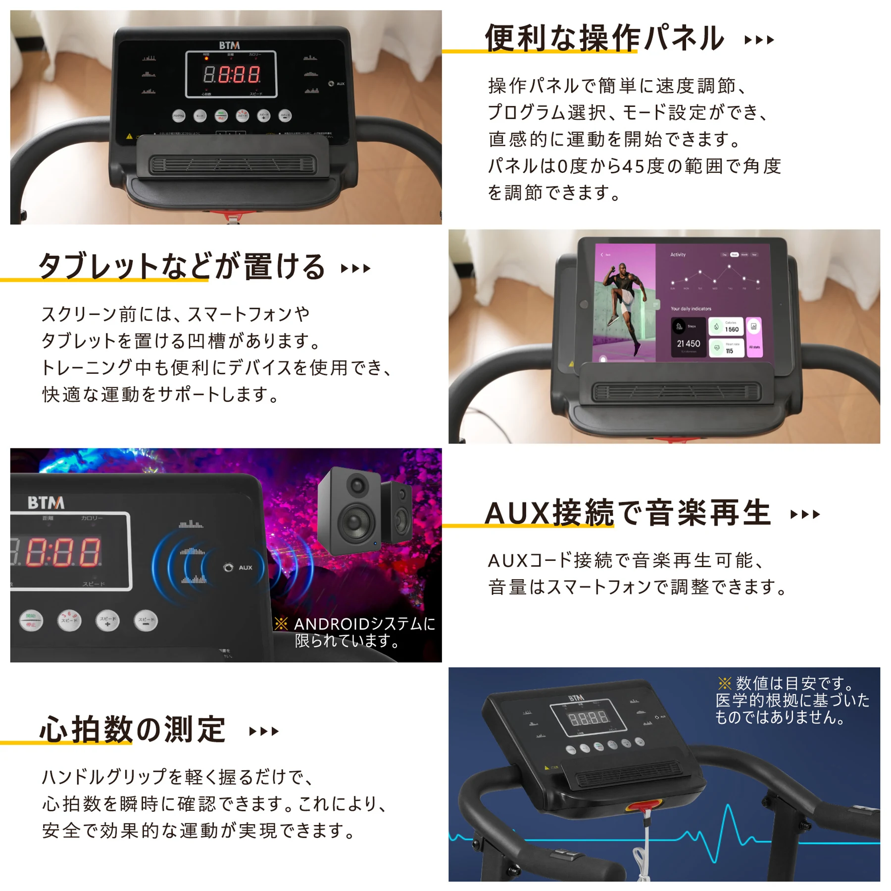 ランニングマシン 電動ランニングマシン ルームランナー デスク付き MAX10km/h フィットネスマシーン ダイエット器具 キャスター付き 心拍数計測機能付き 家庭用 超静音