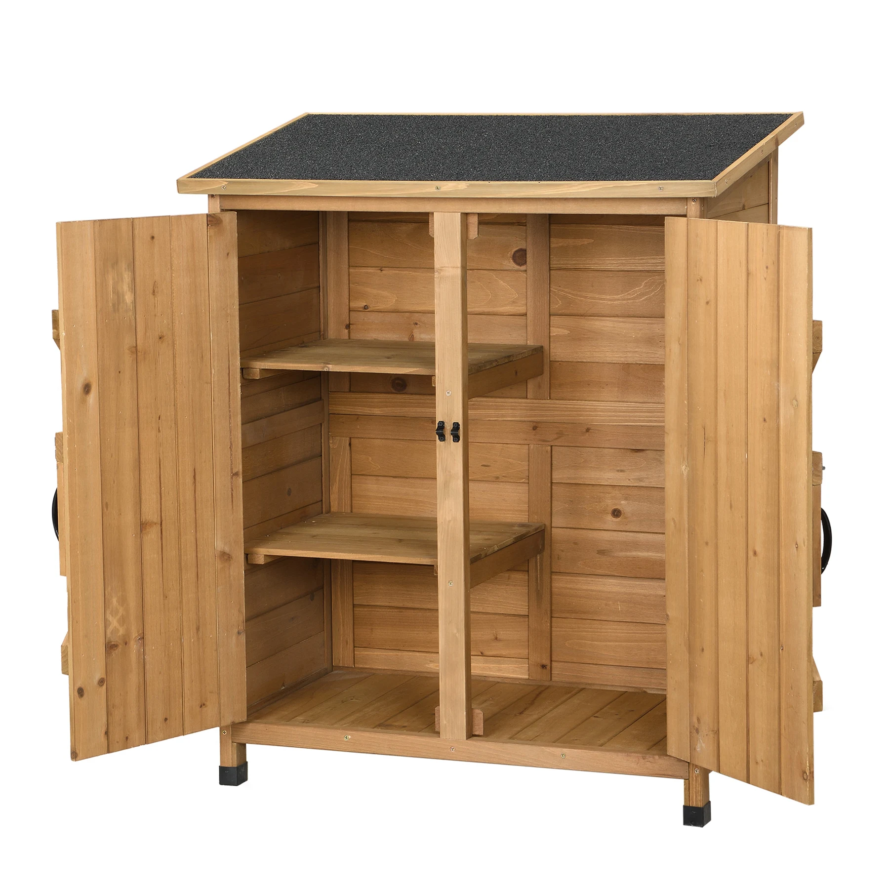 物置き 木製 収納庫 観音扉 ヨーロッパ風 ガーデニング用品 小屋 戸外収納庫 大型 屋外物置 棚 大型 ドア ベランダ 物置き 屋外収納 ガーデニング ウッド 園芸用品 庭 倉庫 DIY 頑丈 新作【ナチュラル】