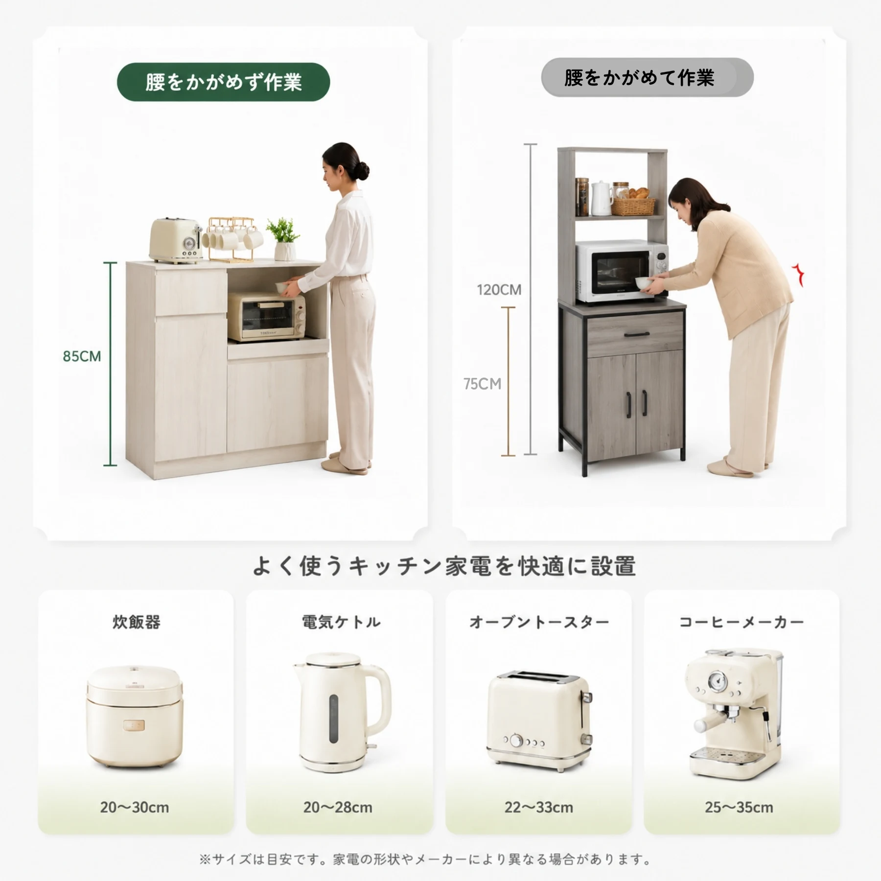 食器棚 カップボード キッチン収納 キャビネット 一人暮らし 木目調 多目的 引き出し付き 可動棚付き 広々とした天板 キッチン空間最適化 ロータイプ 組立て必要 高さ85.5㎝