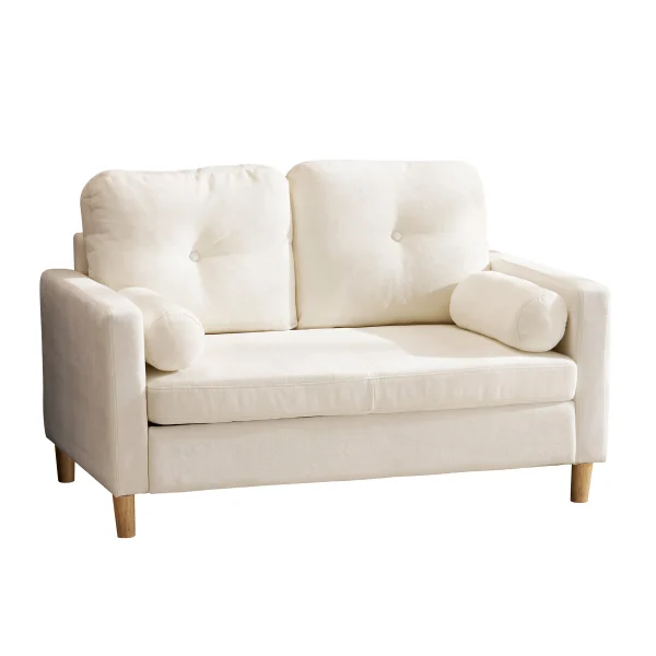 ソファ 二人掛け カウチ 枕付き ソファー おしゃれ 柔軟 ふわふわ 取付可能な脚 柔軟な背もたれ 取り外し可能な背もたれ コンパクト 一人暮らし