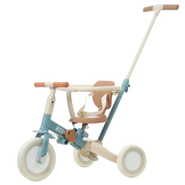 【MS295471 NEW COLOR:ブルー】子供用三輪車 5in1 自転車 オリジナル 押し棒付き 安全バー付き キックボード