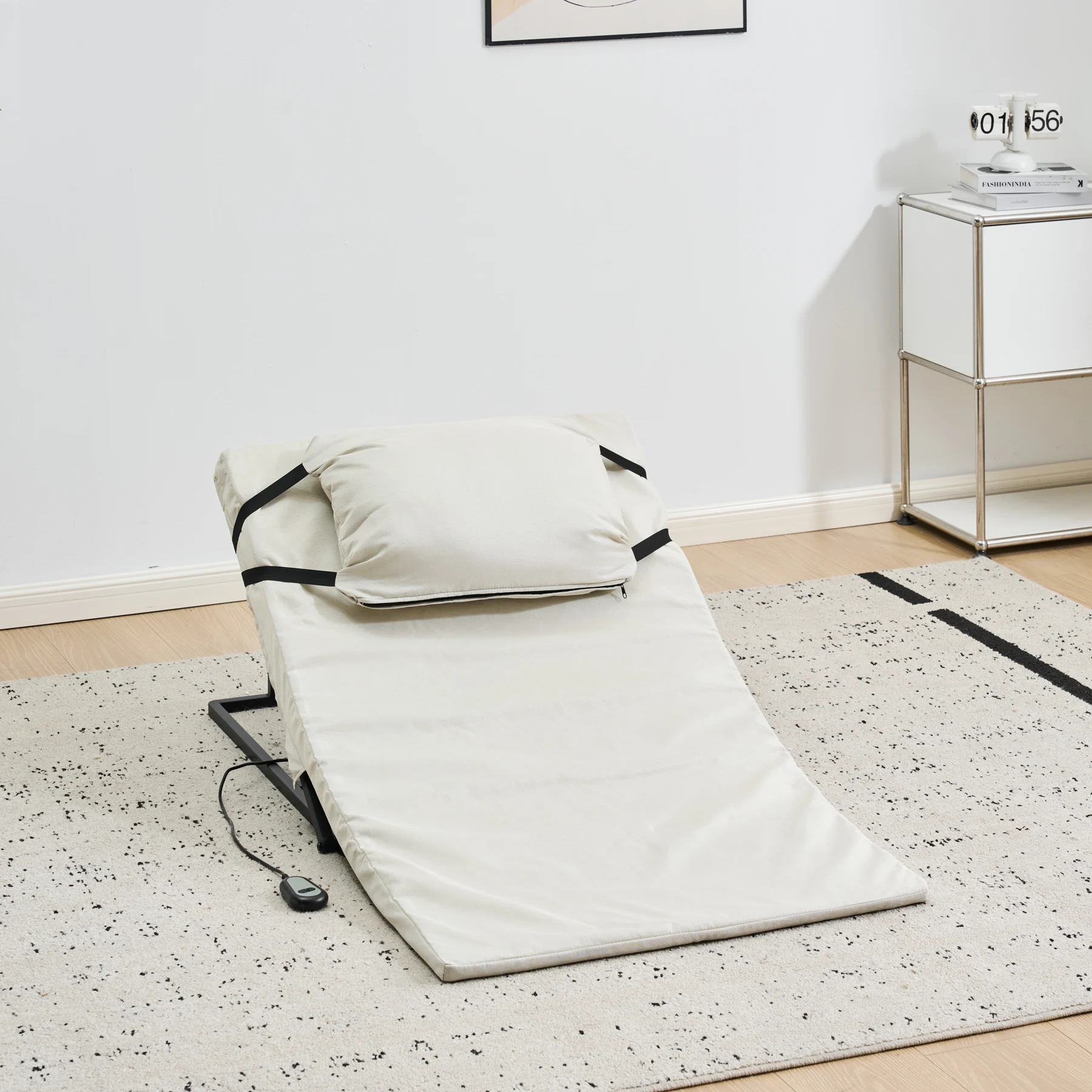 75*125cm 電動マット サイズ 電動リクライニングマット 電動ベッド 折りたたみベッド 電動 リクライニングベッド 2°~70°角度調整 ベッド シングル 無段階 家庭用 組立簡単 高さ調節 角度調整
