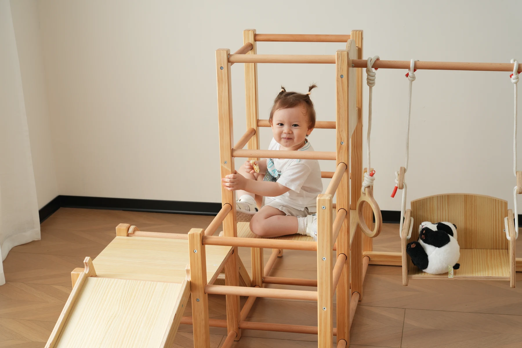 【 折りたたみ式】ジャングルジム 天然木 すべり台 滑り台 屋内 室内用 室内遊具 キッズ 子供 誕生日プレゼント おもちゃ