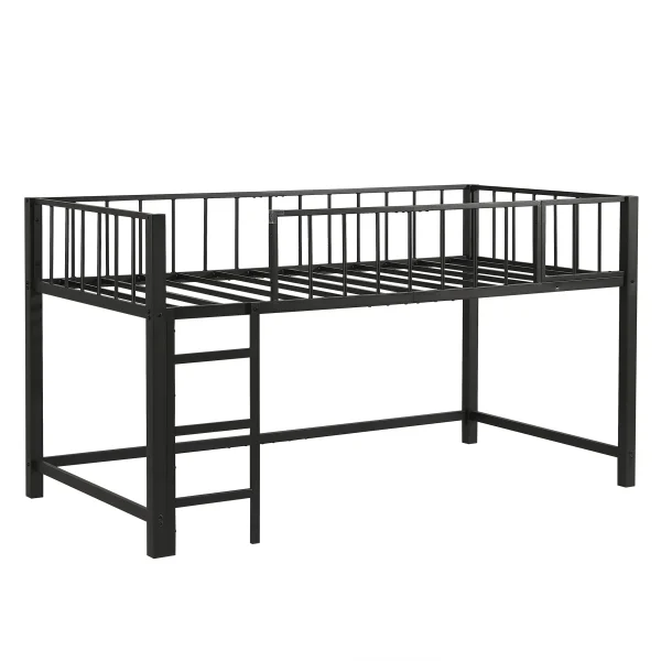 ロフトベッド パイプベッド シングル 高さ110cm ロフトベッド ロータイプ 左右入れ替え 子供ベッド シングルベッド 下収納 ロフト ベッド 省スペース スチール