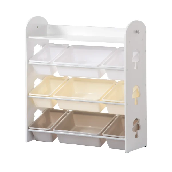 【人気商品】おもちゃ収納4段ラック 子ども用家具　MDF木製