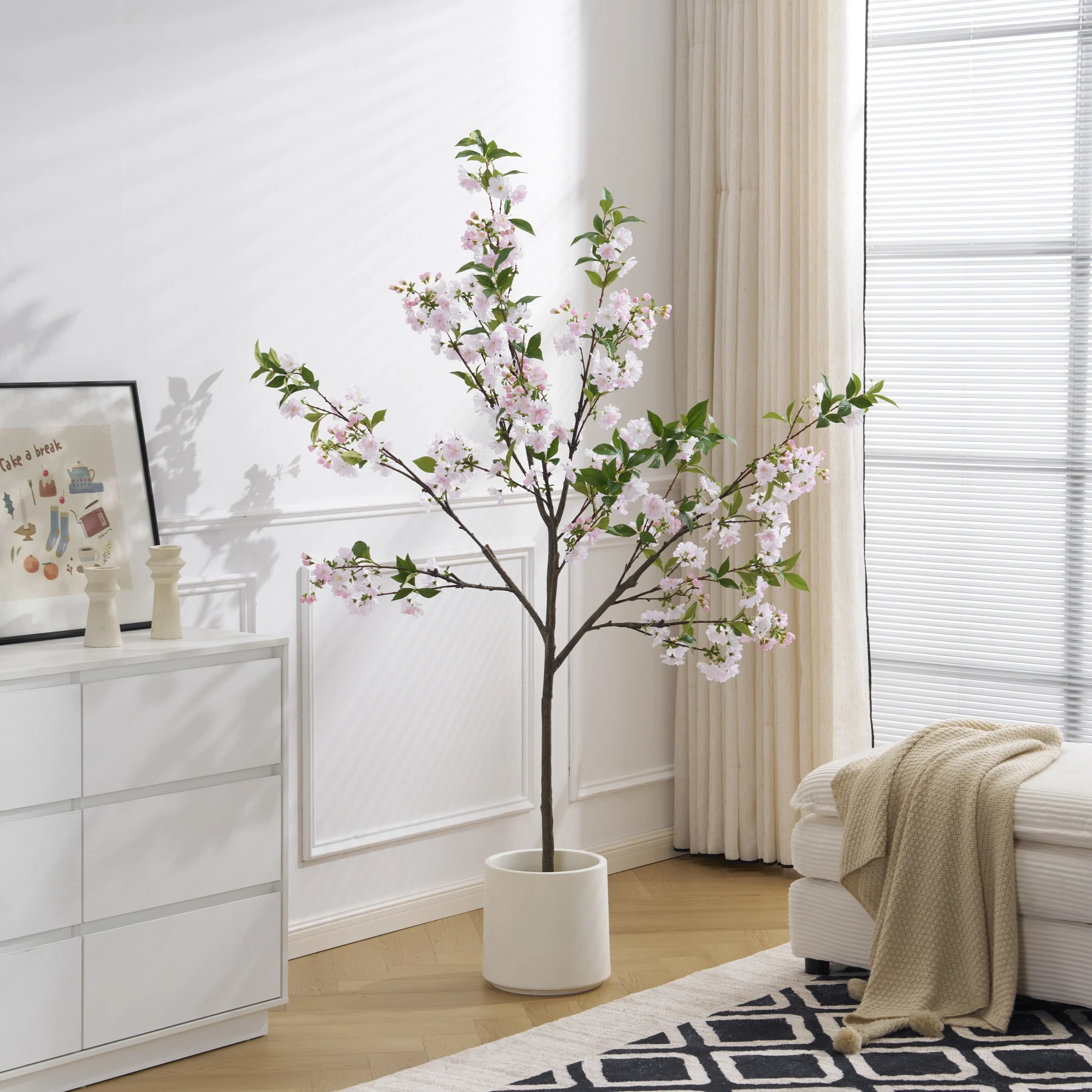 観葉植物 フェイク 180cm 八重桜 フェイクグリーン 人工観葉植物 大型 水性塗料 造花 ホテル インテリア リアル おしゃれ お祝い 樹 木 室内