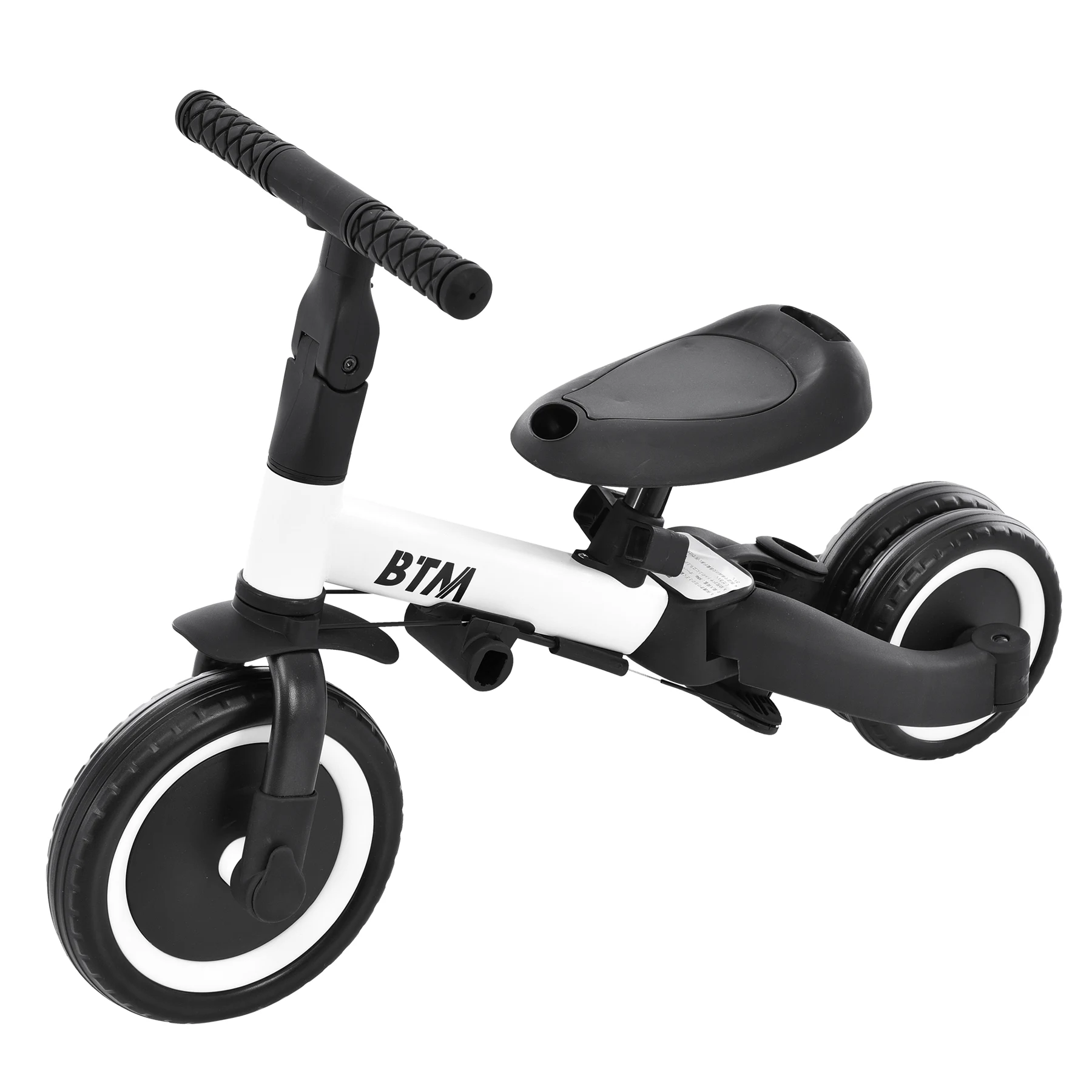 子供用三輪車 5in1(ホワイト) 自転車 オリジナル 押し棒付き 安全バー付き キックボード