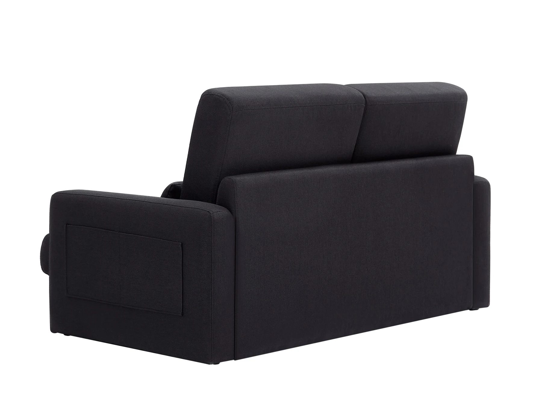 2 seater sofa ソファ 2人掛け 収納付き ファブリック 両側に肘掛け付き 木脚外し可能 ローソファ コンパクト ひとり暮らし カウチソファー