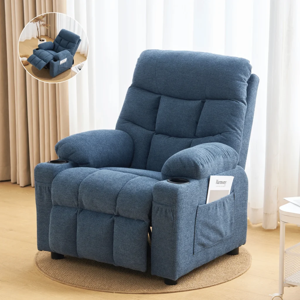 【新SKU：N506P500580】リクライニングソファー ソファー 1人掛け コンパクト ゲーミングチェア 105°と120°２角度調整可能　コンパクト ゲーミングチェア 袋付き　疲れにくい　オットマン一体型　パーソナルチェアー 耐圧分散 リクライニングチェア 一人暮らし ソファ おしゃれ　弾力