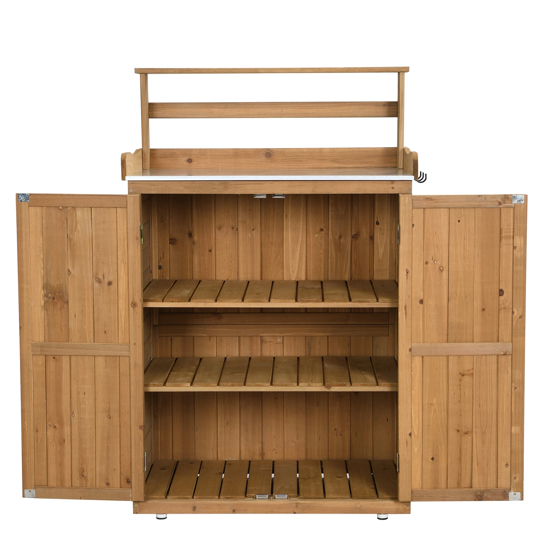 物置き 木製 収納庫 観音扉 ガーデニング用品 小屋 戸外収納庫 大型 屋外物置 棚 大型 ドア ベランダ 物置き 屋外収納 ガーデニング ウッド 園芸用品 庭 倉庫 DIY 頑丈 新作【ナチュラル】