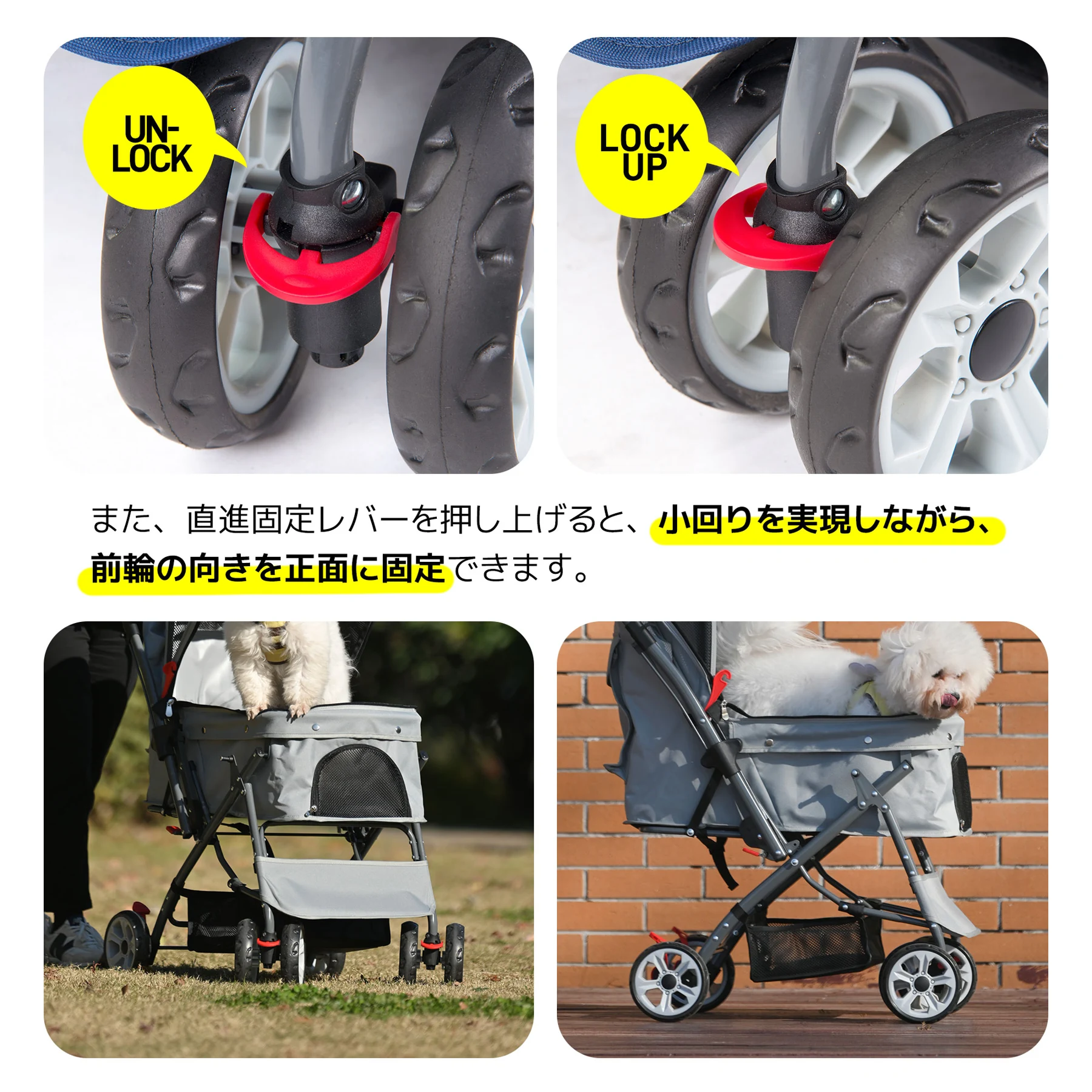 ペットカート 対面式 折りたたみ 多頭 中型犬 小型犬 猫 2way 軽量 組立簡単 工具不要 介護用 ドッグカート ペットバギー 犬 猫 動物 ペット用品 【ベージュ】
