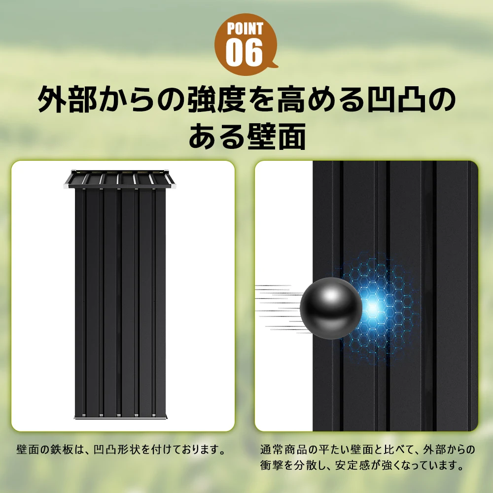 サイドオーニング付き 物置 屋外 大型 倉庫 大型物置 可動棚付き 戸外収納庫 物置 防水/耐侯 収納可能 ガーデン/庭/田畑/農場 頑丈 大容量 スチール