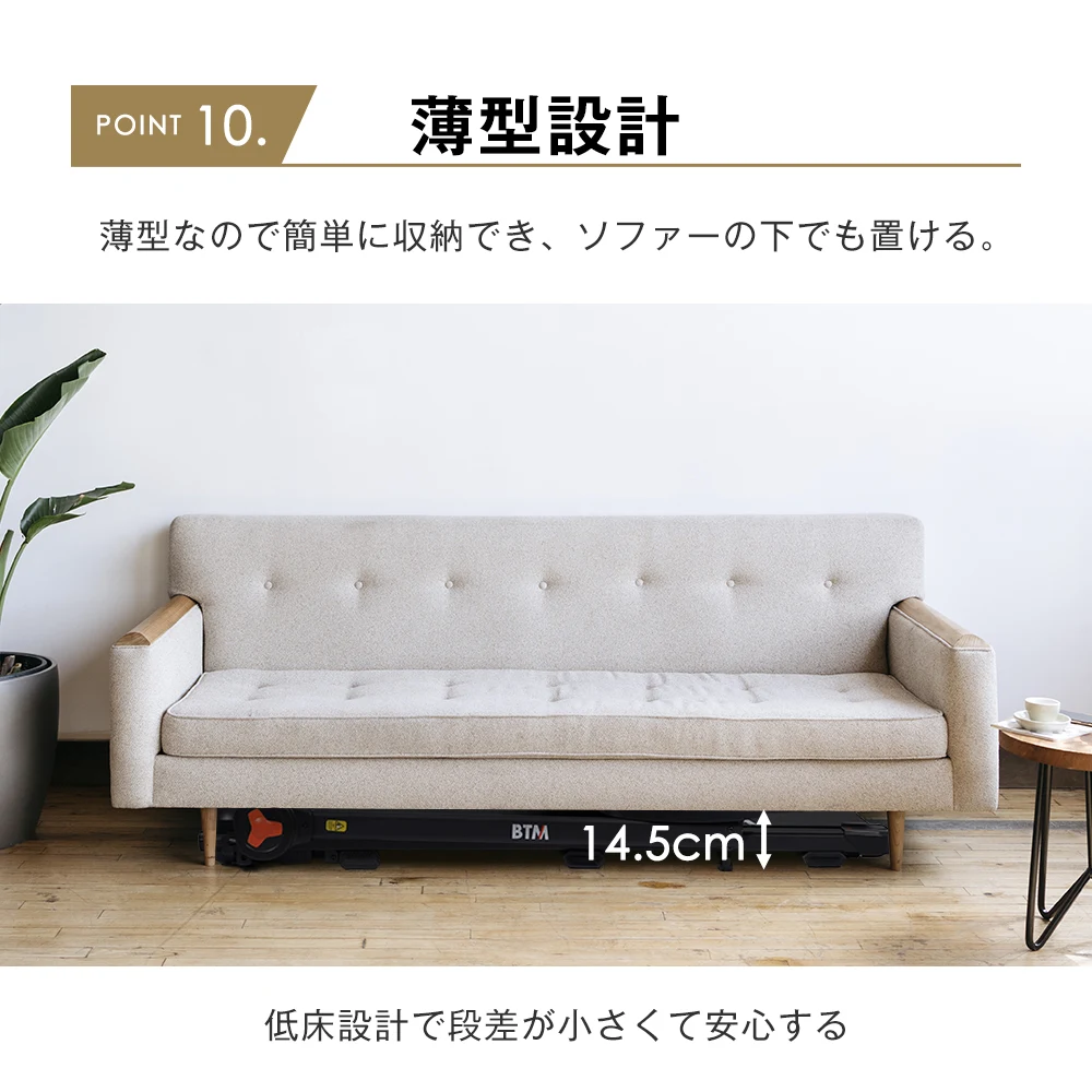電動ランニングマシン ルームランナー MAX14km/h フィットネスマシーン 心拍数計測 ダイエット器具 有酸素運動 静音 折りたたみ 薄型 傾斜角度2段調節 家庭用 トレッドミル エクササイズ
