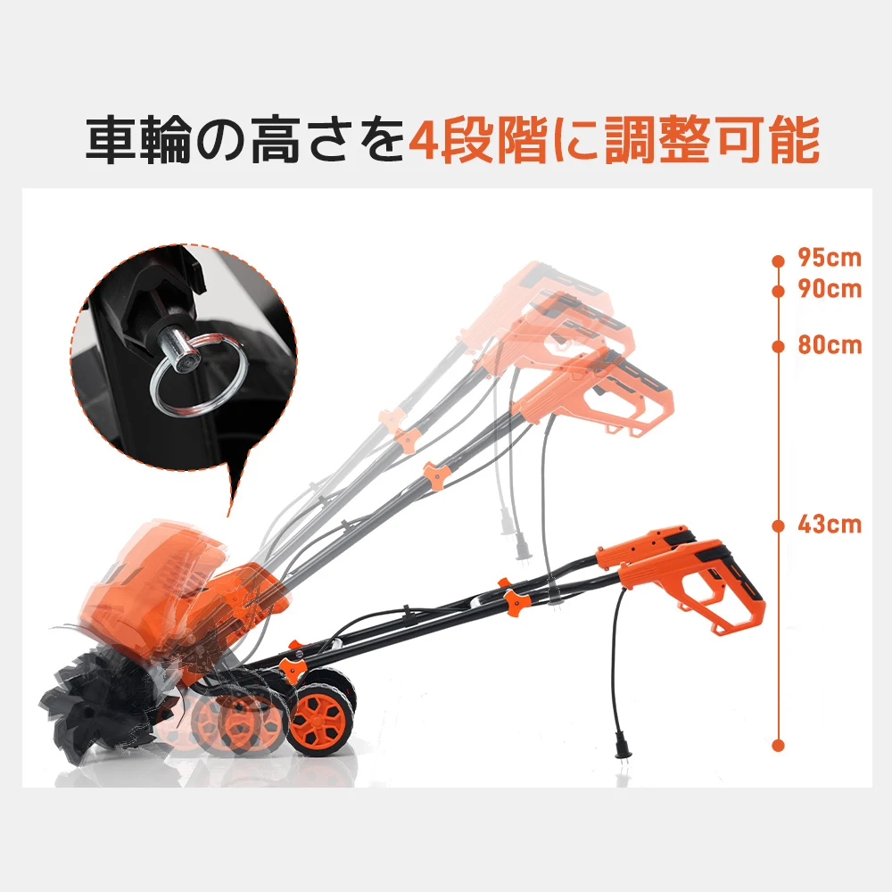 2026新作 コンセント式 電動耕運機 ミニ 小型 家庭用 菜園 畑 強力 ハイパワー 耕うん幅広 6枚刃 土返し 土壌緩み 種まき 軽量 小型管理機