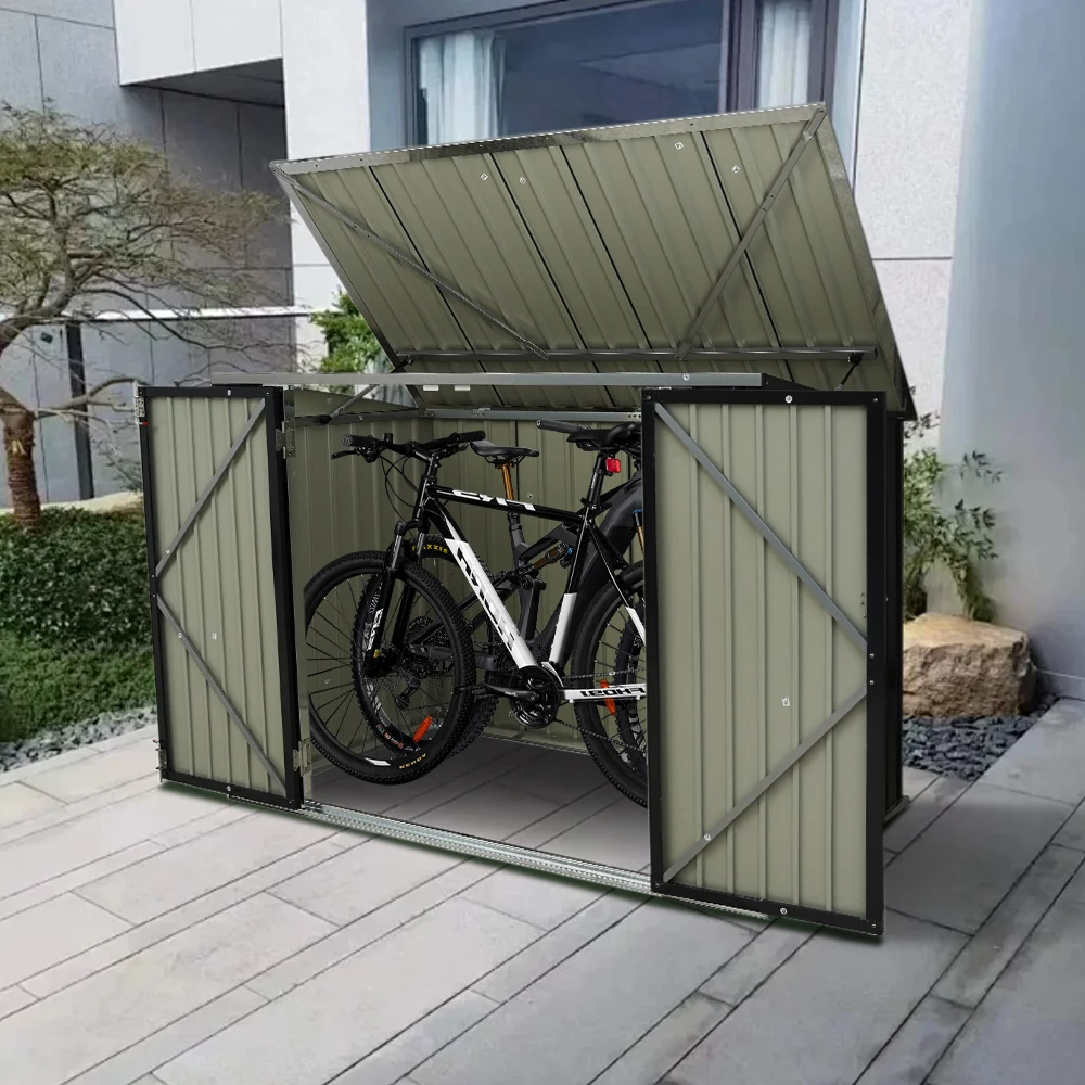 【ブラック】ゴミ箱 屋外収納庫 大容量 大型 屋外ごみ箱 屋外用ゴミ箱 ストッカー 外用 ゴミ箱 ゴミステーション ベランダ 屋外 収納ボックス 金属製