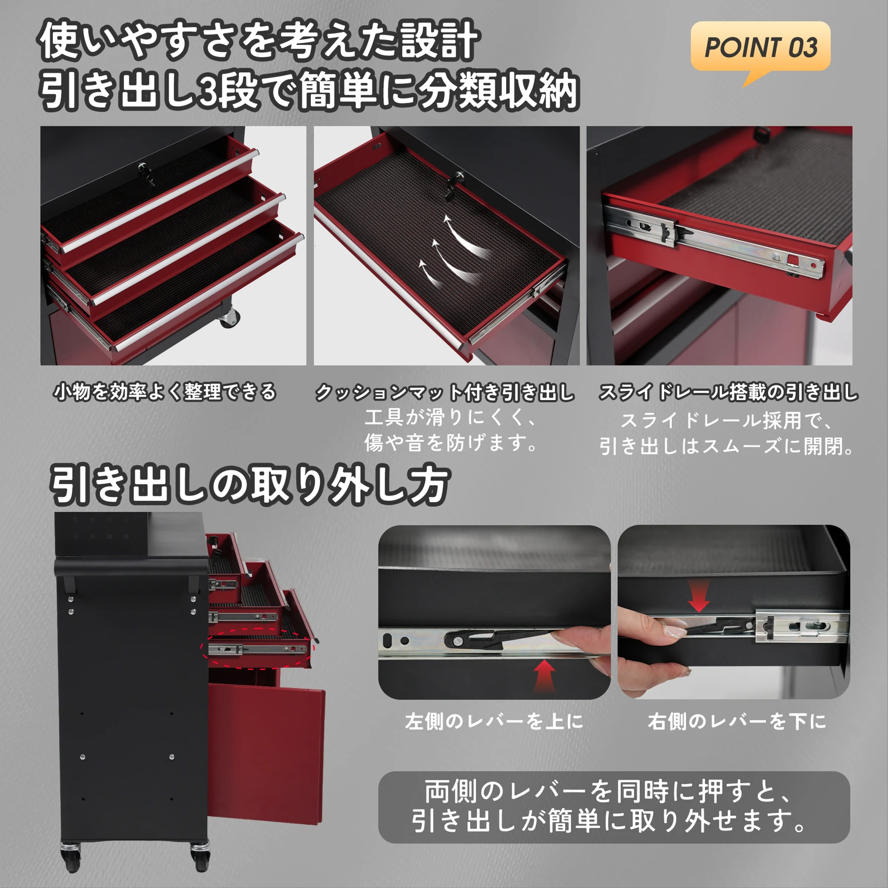 ツールキャビネット 多機能 ツールワゴン ツールカート工具カート ロールキャビネット スチール ローラーキャビネット ハンドル 耐荷重50KG フック付 DIY 引き出し 有孔ボード付き 鍵付き キャスター付き ロック付き 新作【ブラック】