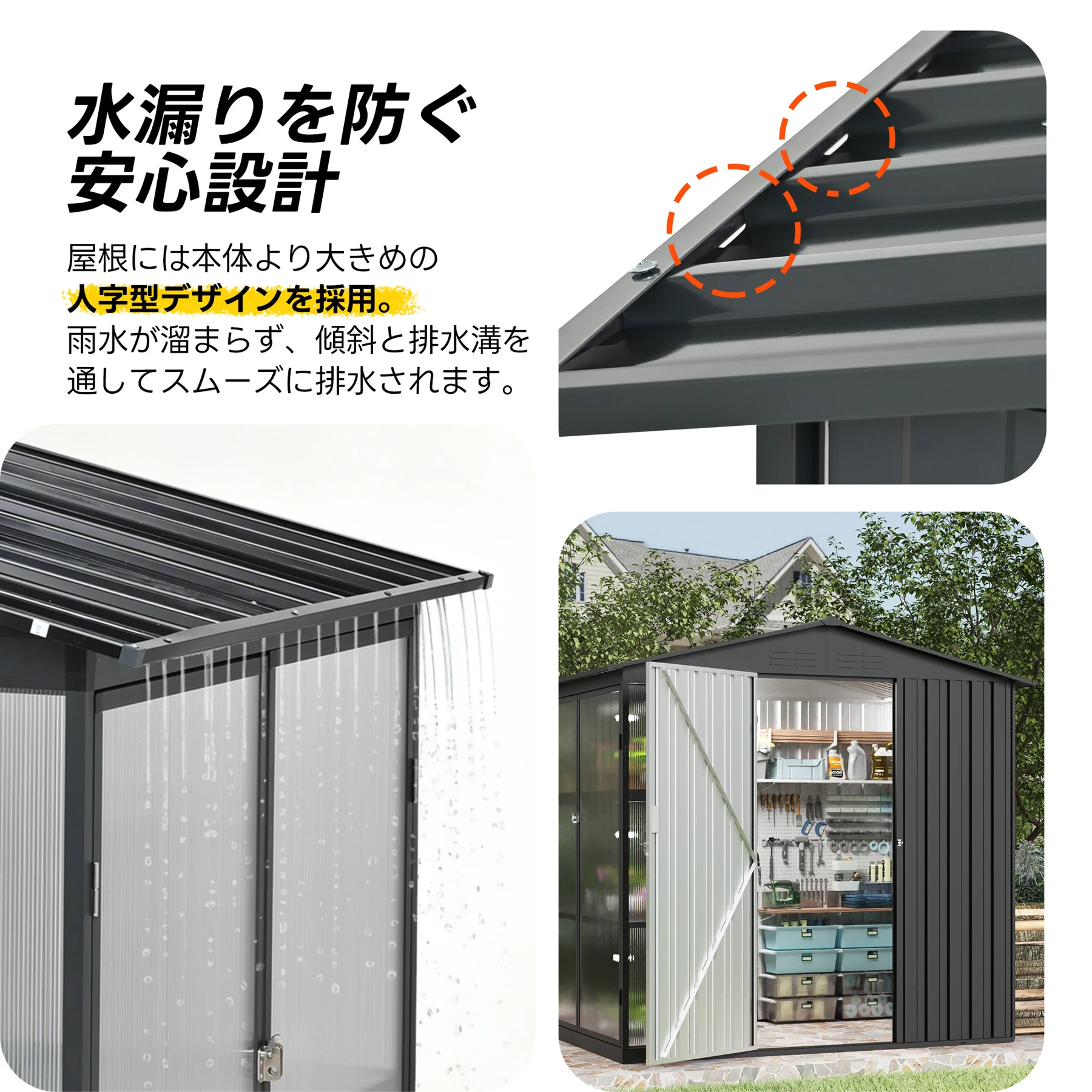 【温室付き】物置 屋外 スチール 可動棚 倉庫 戸外収納庫 W180*D121*H180cm 物置き おしゃれ 大型 収納庫 屋外物置 防さび ベランダ 防水 ドア スチール物置 屋外収納 ガーデニング 庭 新作【ブラック】