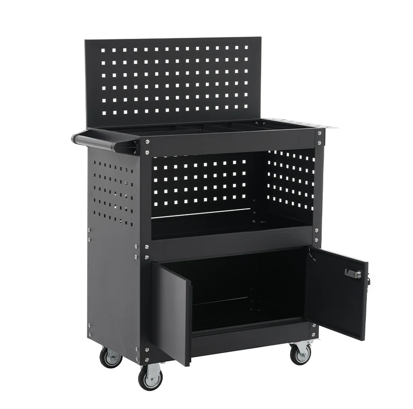 ツールキャビネット 2in1 ツールワゴン ツールカート工具カート ロールキャビネット スチール ローラーキャビネット ハンドル DIY 引き出し 鍵付き キャスター付き ロック付き 新作【ブラック】