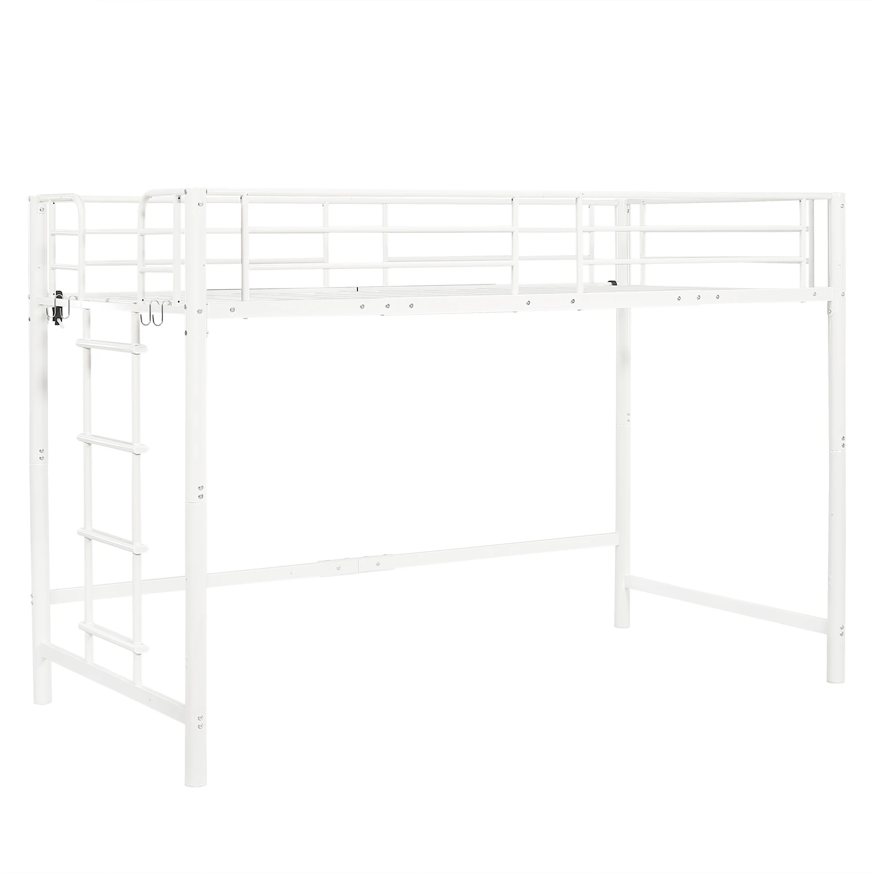 【高さ140cm】ロフトベッド パイプベッド シングル 耐荷重150kg システムベッド ロータイプ ミドルタイプ 収納 大人 一人暮らし スチール