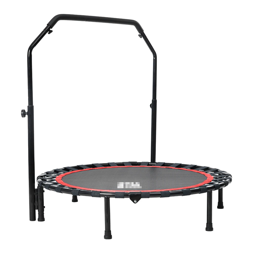 補助手すり付き トランポリン 耐荷重110kg 102cm ゴム ダイエット器具 健康器具 折りたたみ おもちゃ エクササイズ フィットネス 室内運動 あそび 家庭用 子供用 大人用 有酸素運動