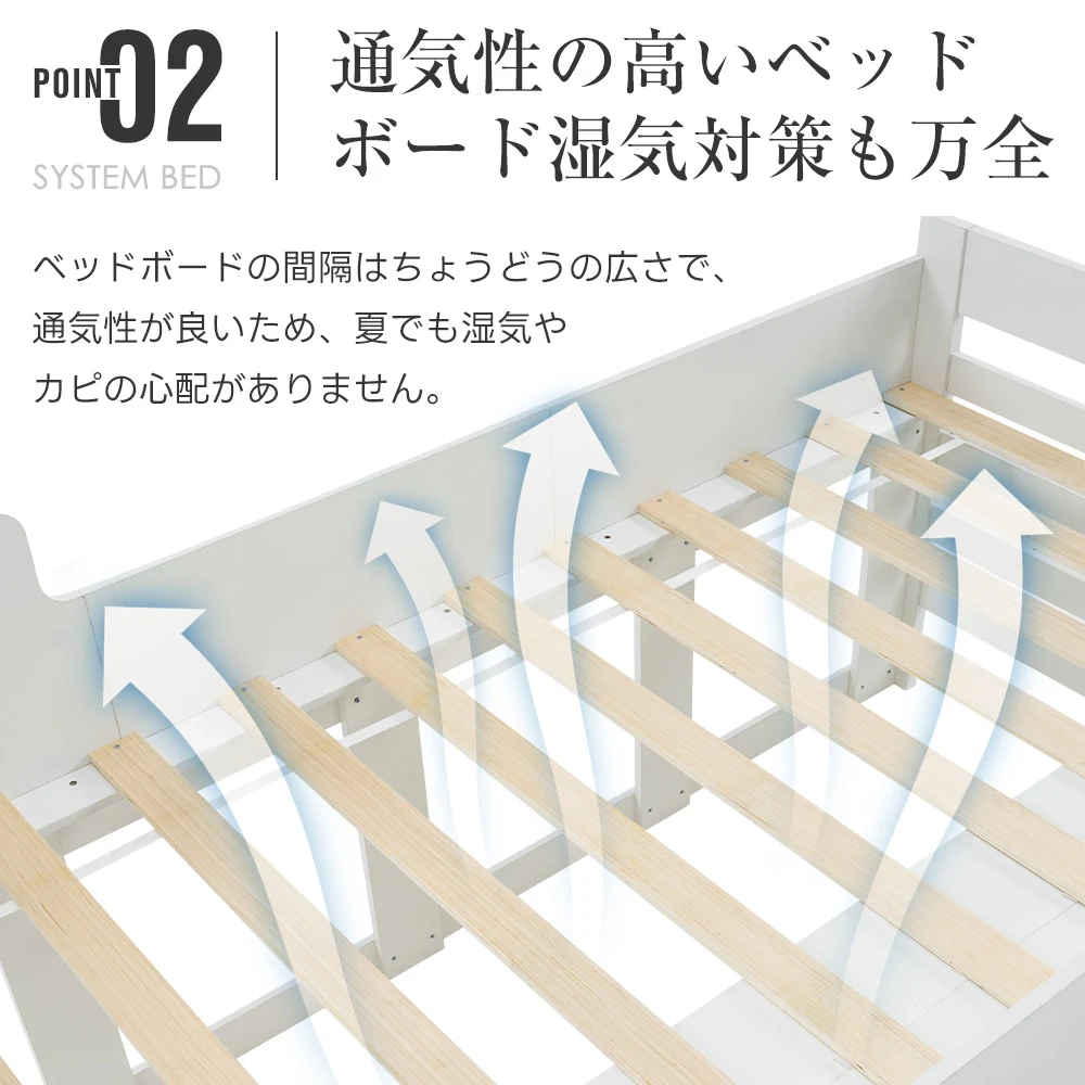 システムベッド 頑丈 階段 木製 収納 シングル ラック 引き出し付き 北欧風 大人 一人暮らし ベッド 木製 ホワイト