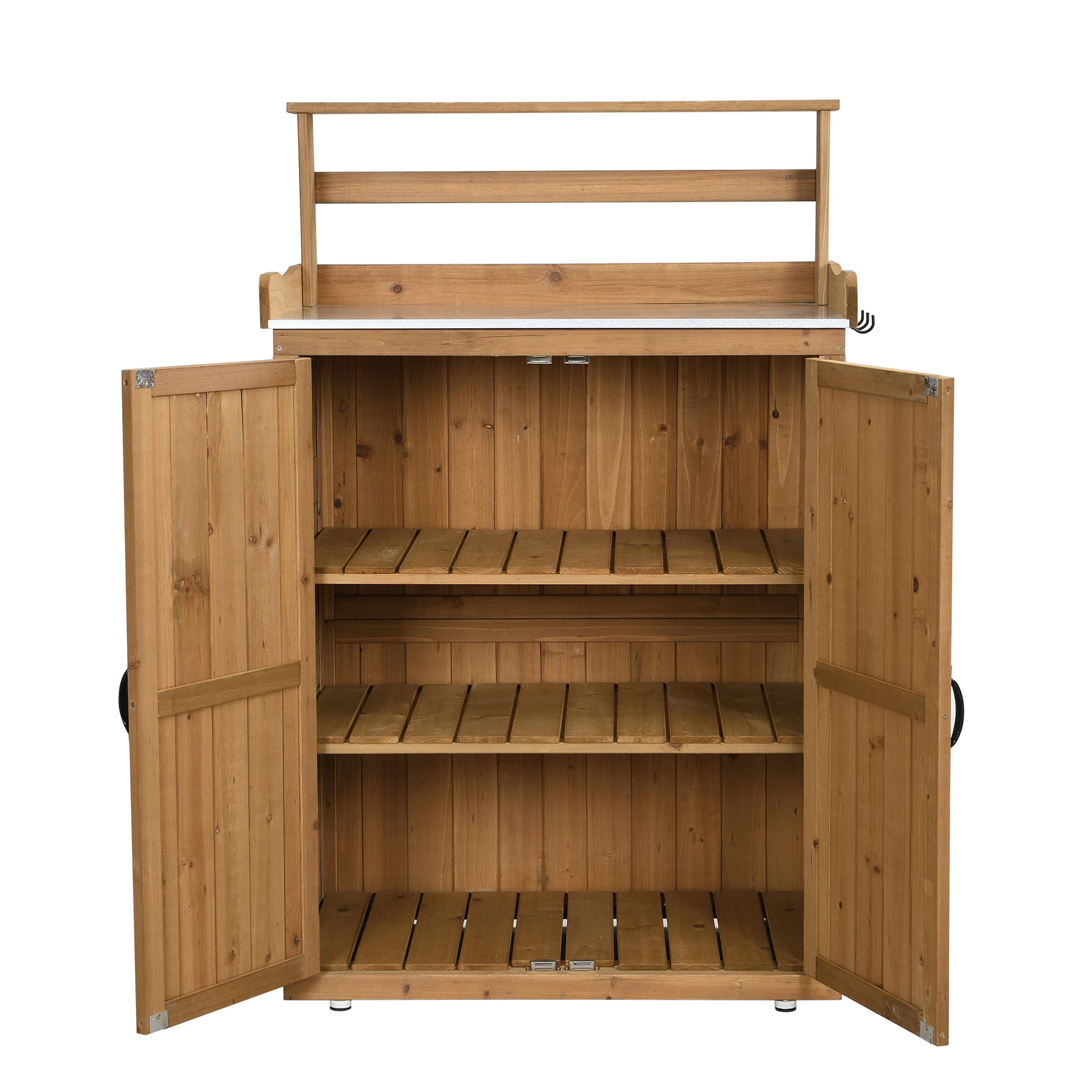 物置き 木製 収納庫 観音扉 ガーデニング用品 小屋 戸外収納庫 大型 屋外物置 棚 大型 ドア ベランダ 物置き 屋外収納 ガーデニング ウッド 園芸用品 庭 倉庫 DIY 頑丈 新作【ナチュラル】